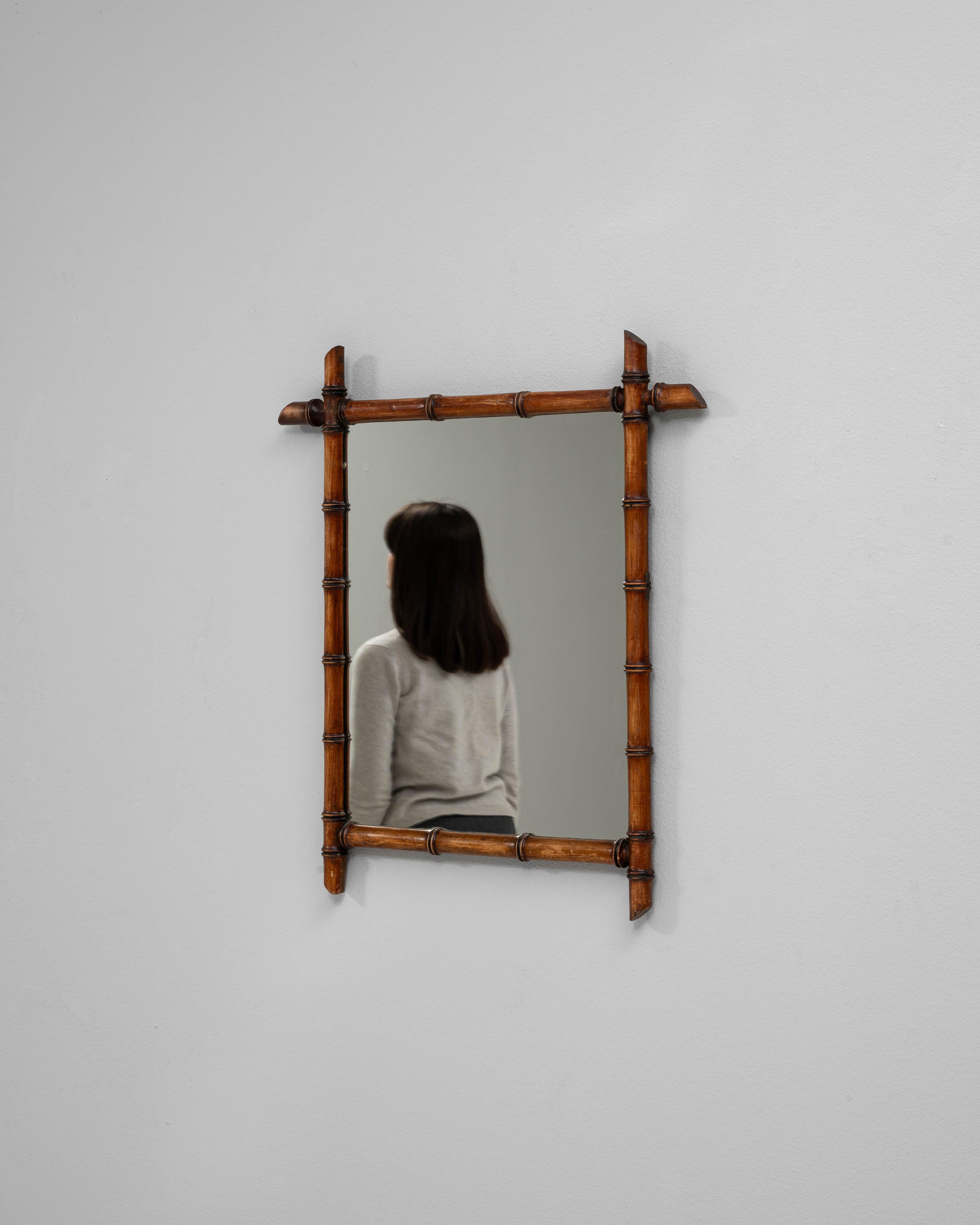 Specchio francese in finto bambù del XIX secolo in vendita 1