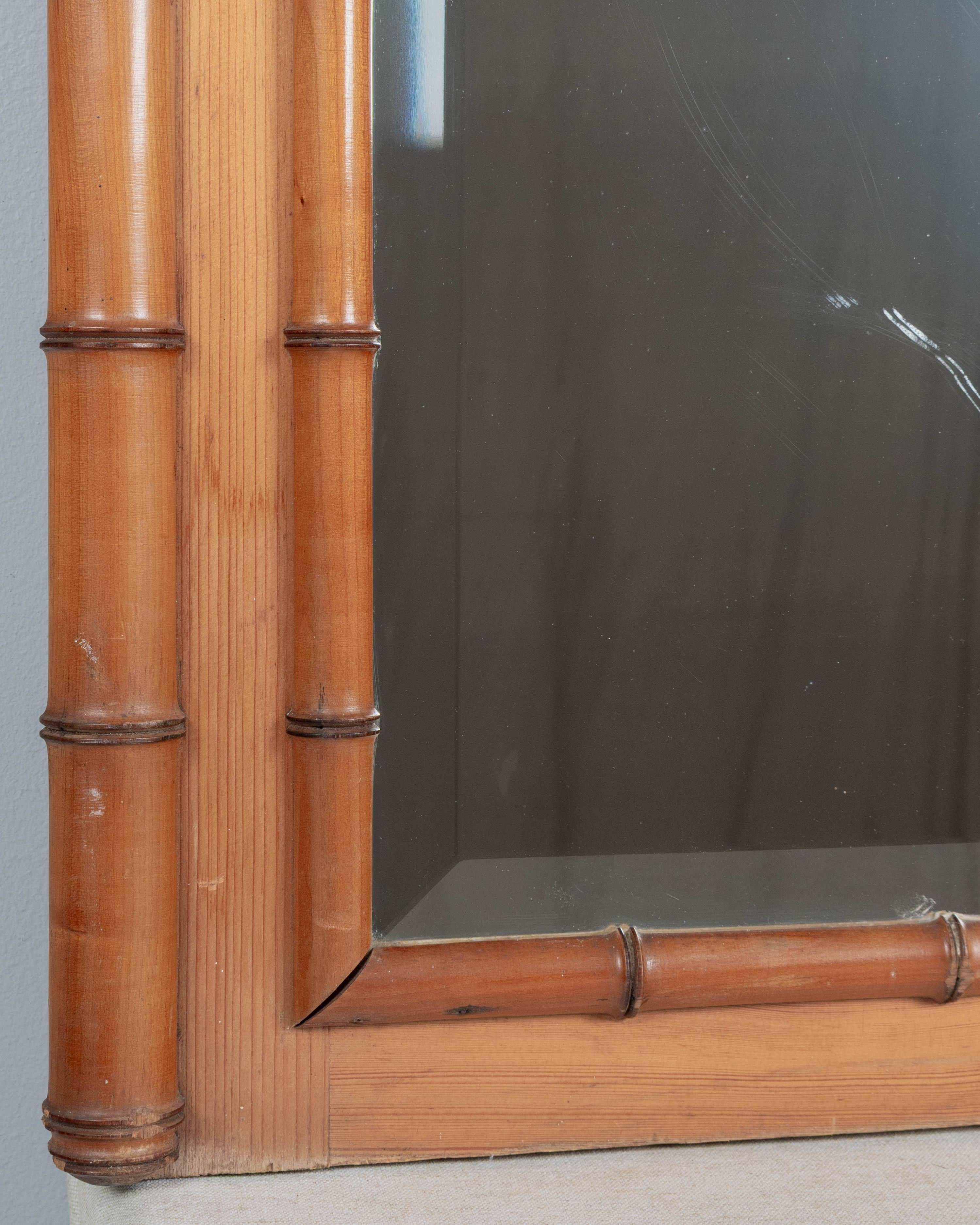 19th Century French Faux Bamboo Mirror For Sale 1