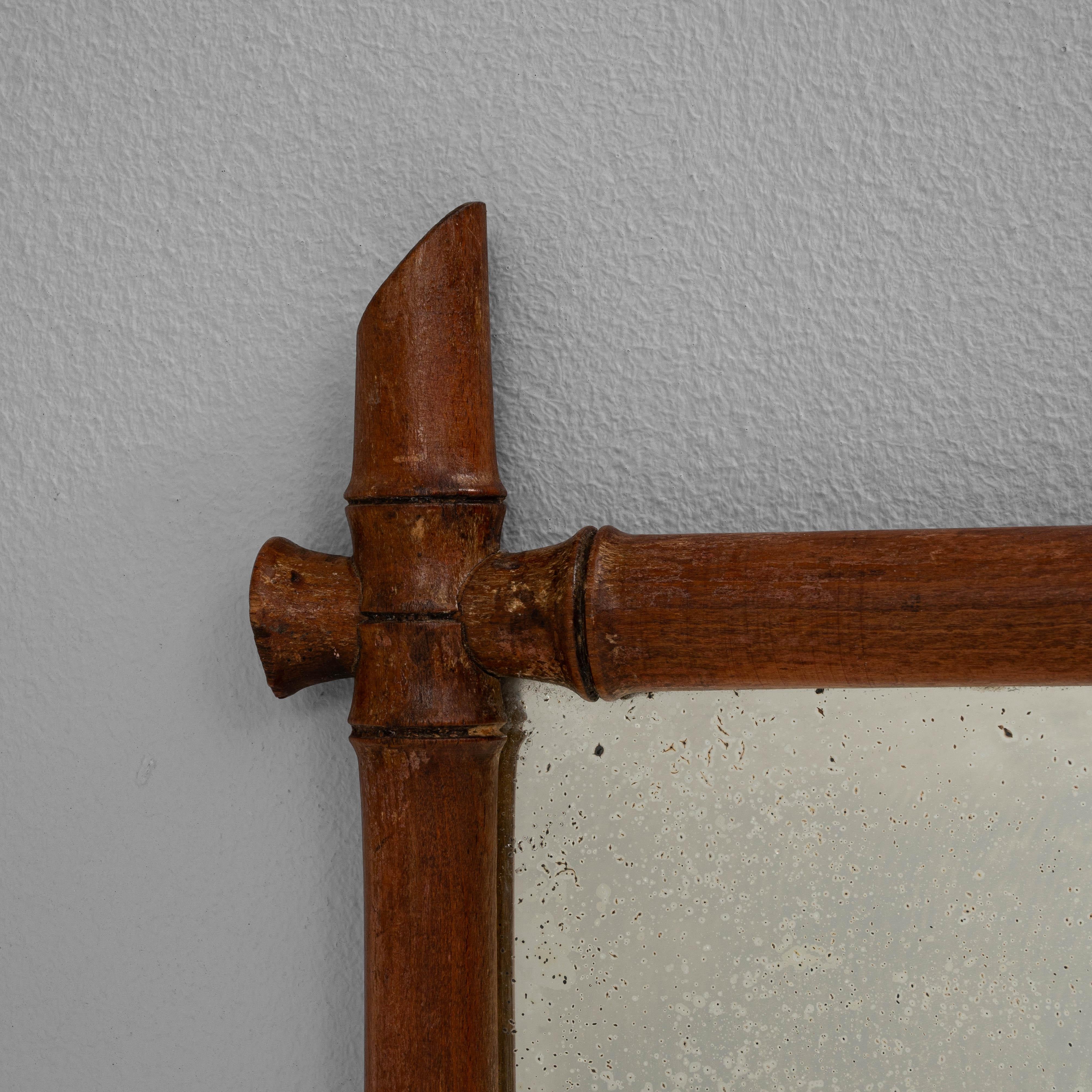 Miroir français du 19ème siècle en faux bambou en vente 1