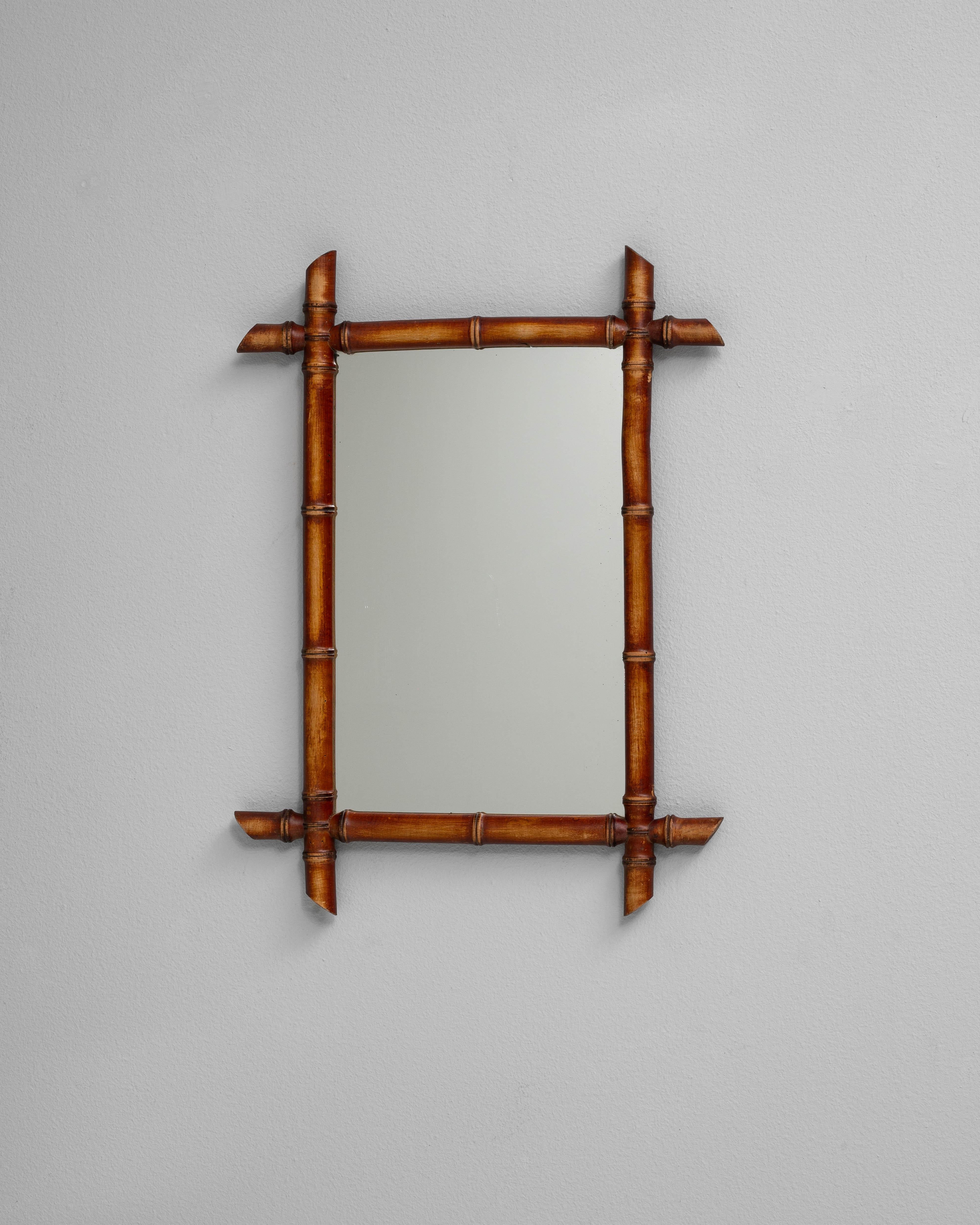Specchio francese in finto bambù del XIX secolo in vendita 2