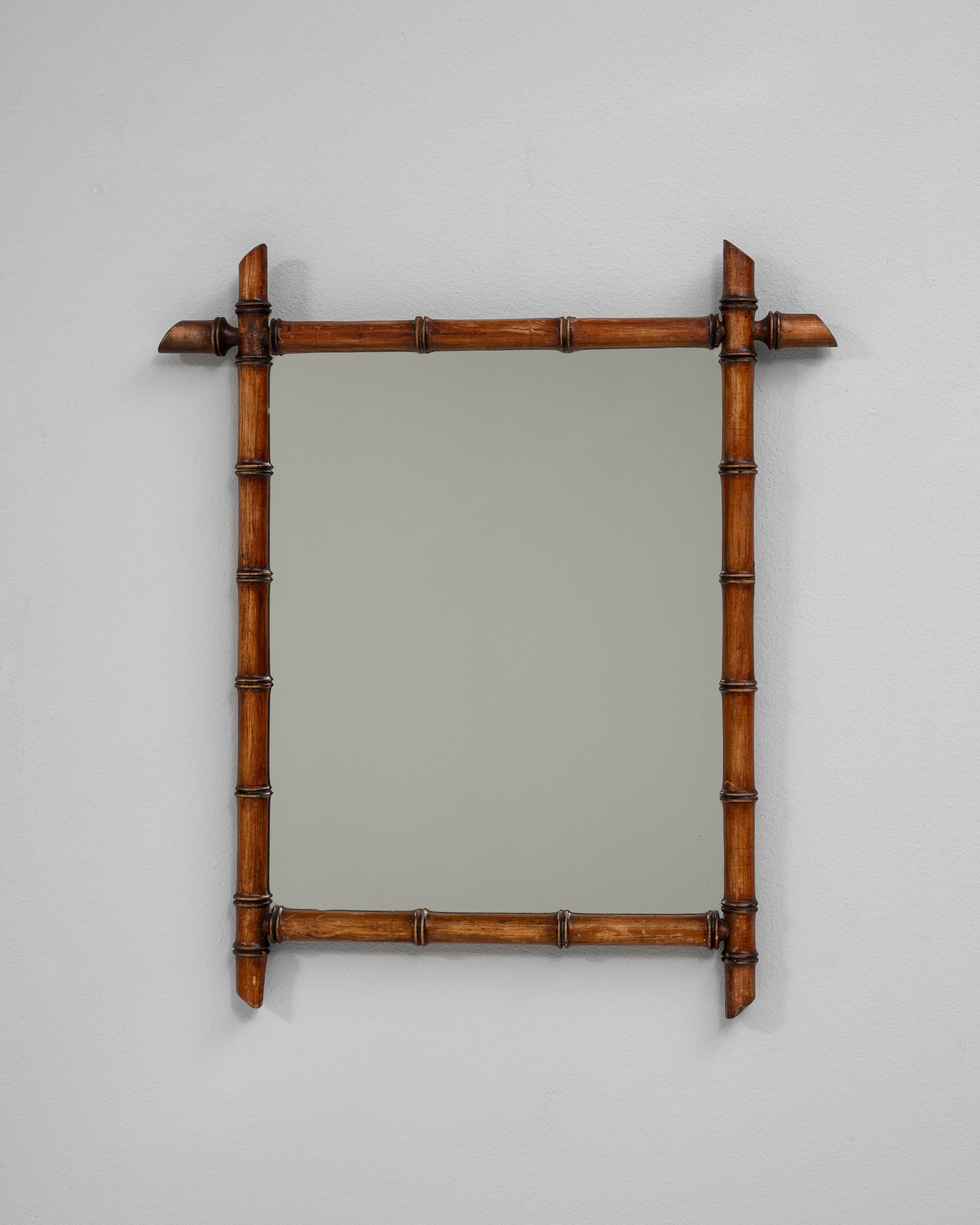 Specchio francese in finto bambù del XIX secolo in vendita 2