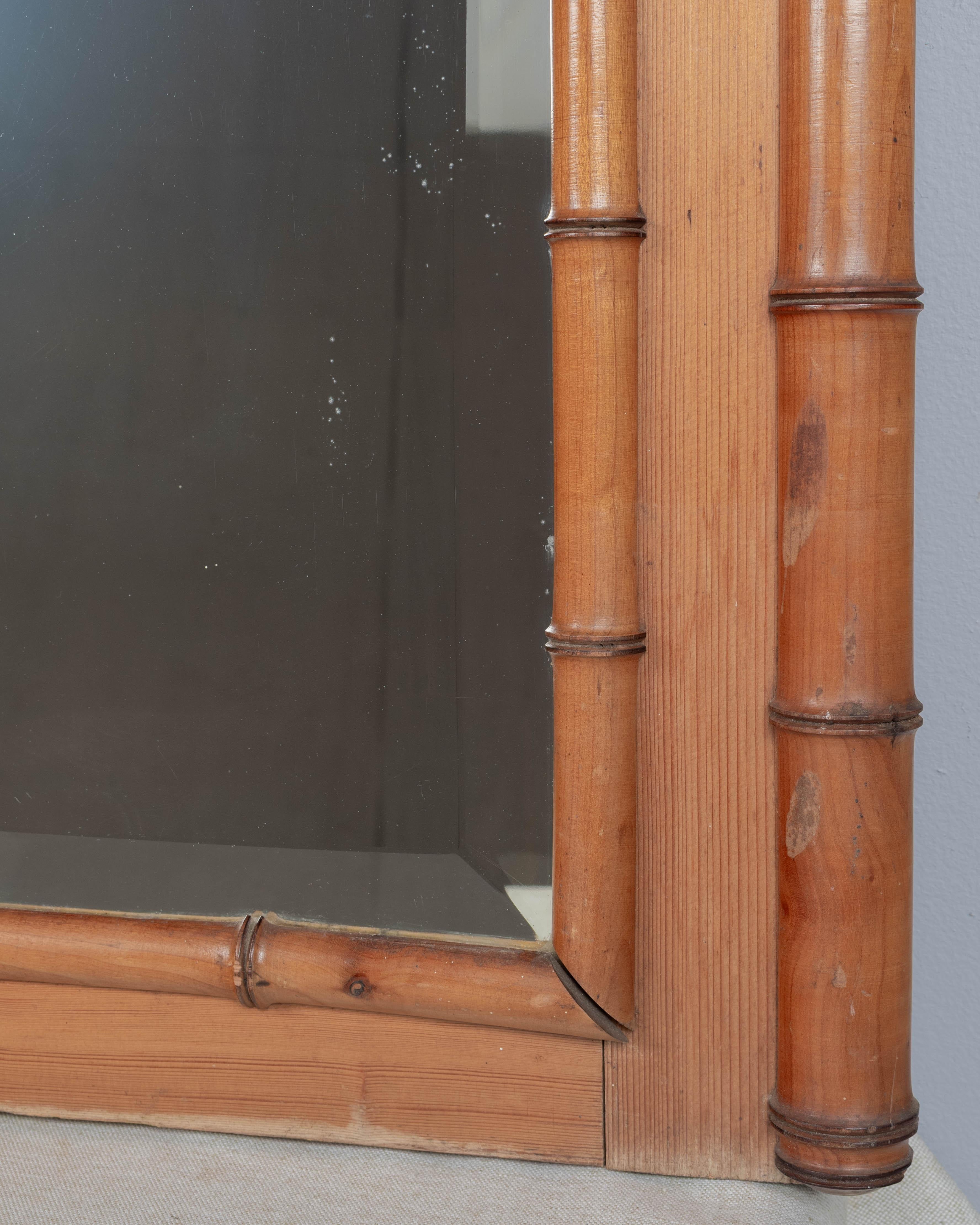 19th Century French Faux Bamboo Mirror For Sale 2