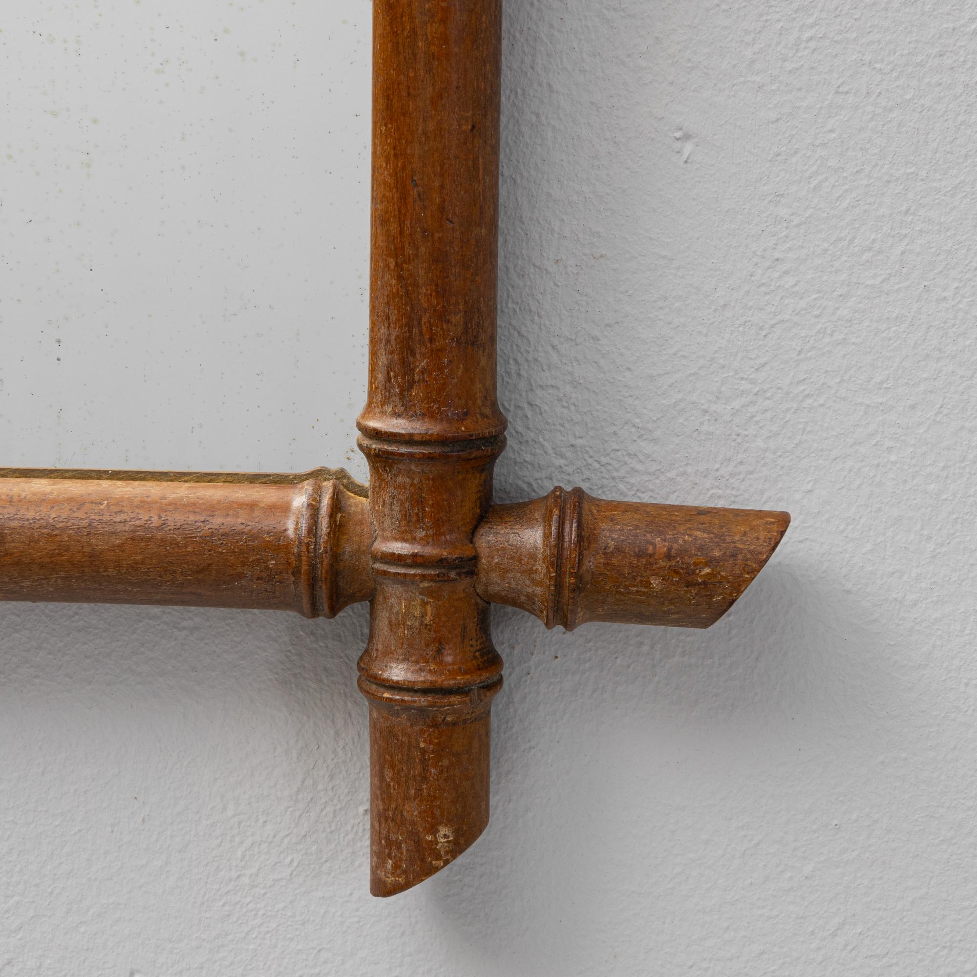 Miroir français du 19ème siècle en faux bambou en vente 2