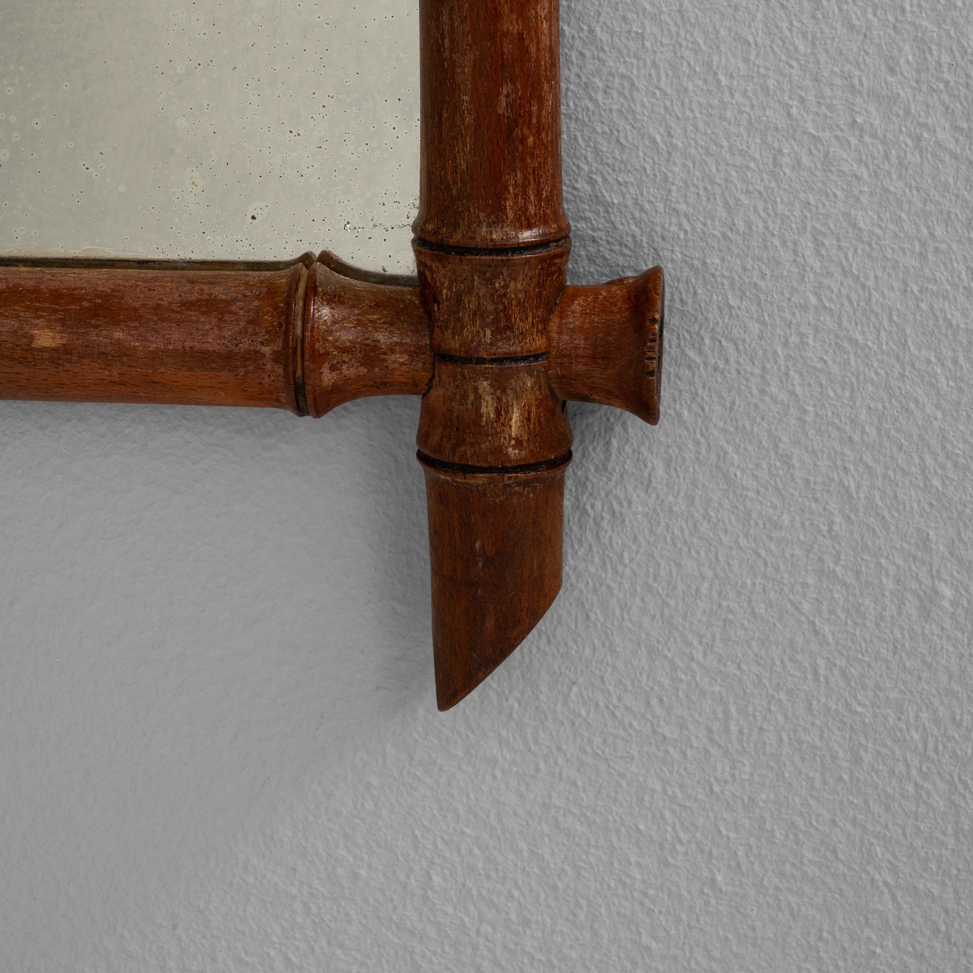 Miroir français du 19ème siècle en faux bambou en vente 2