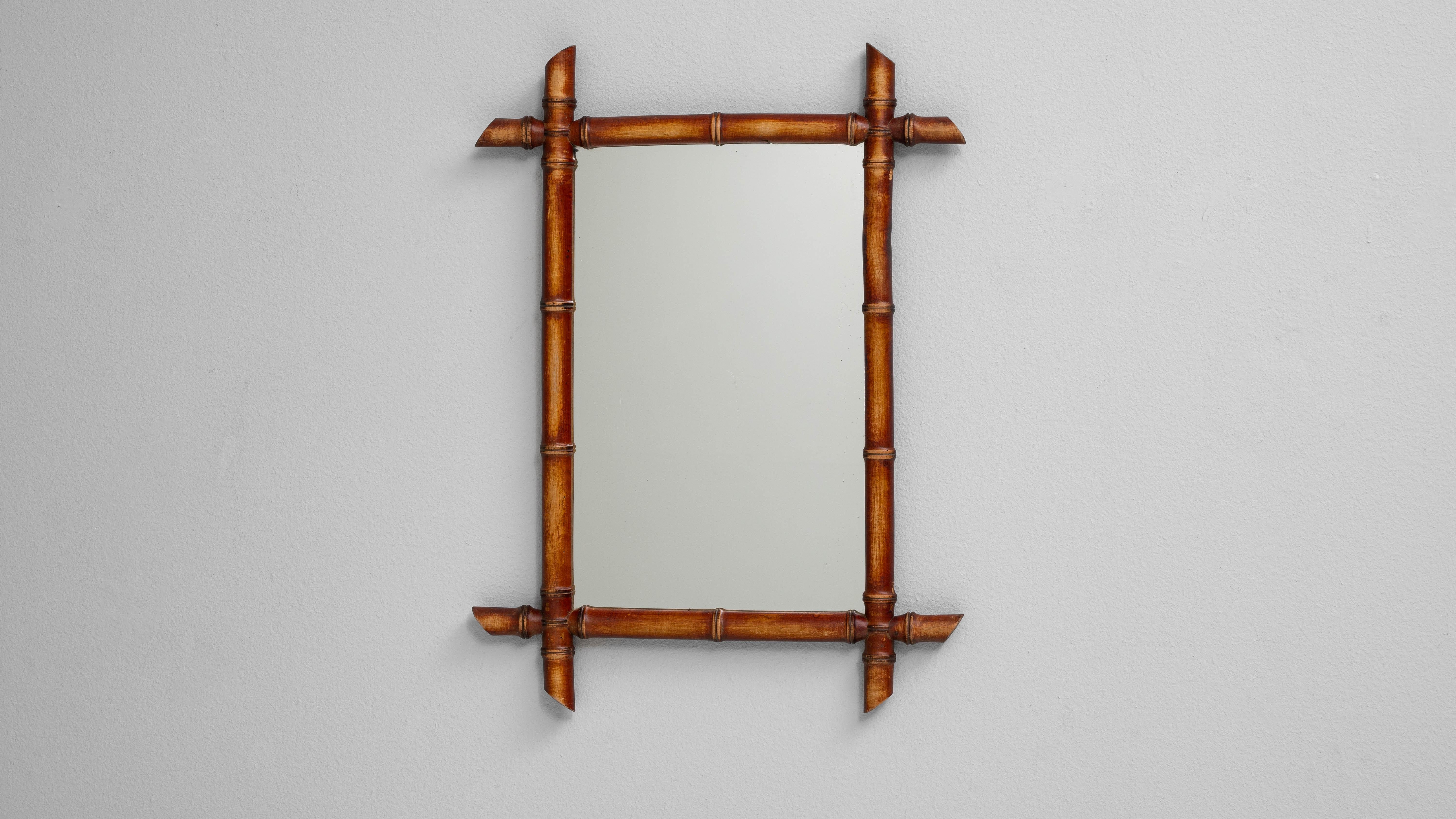 Specchio francese in finto bambù del XIX secolo in vendita 3