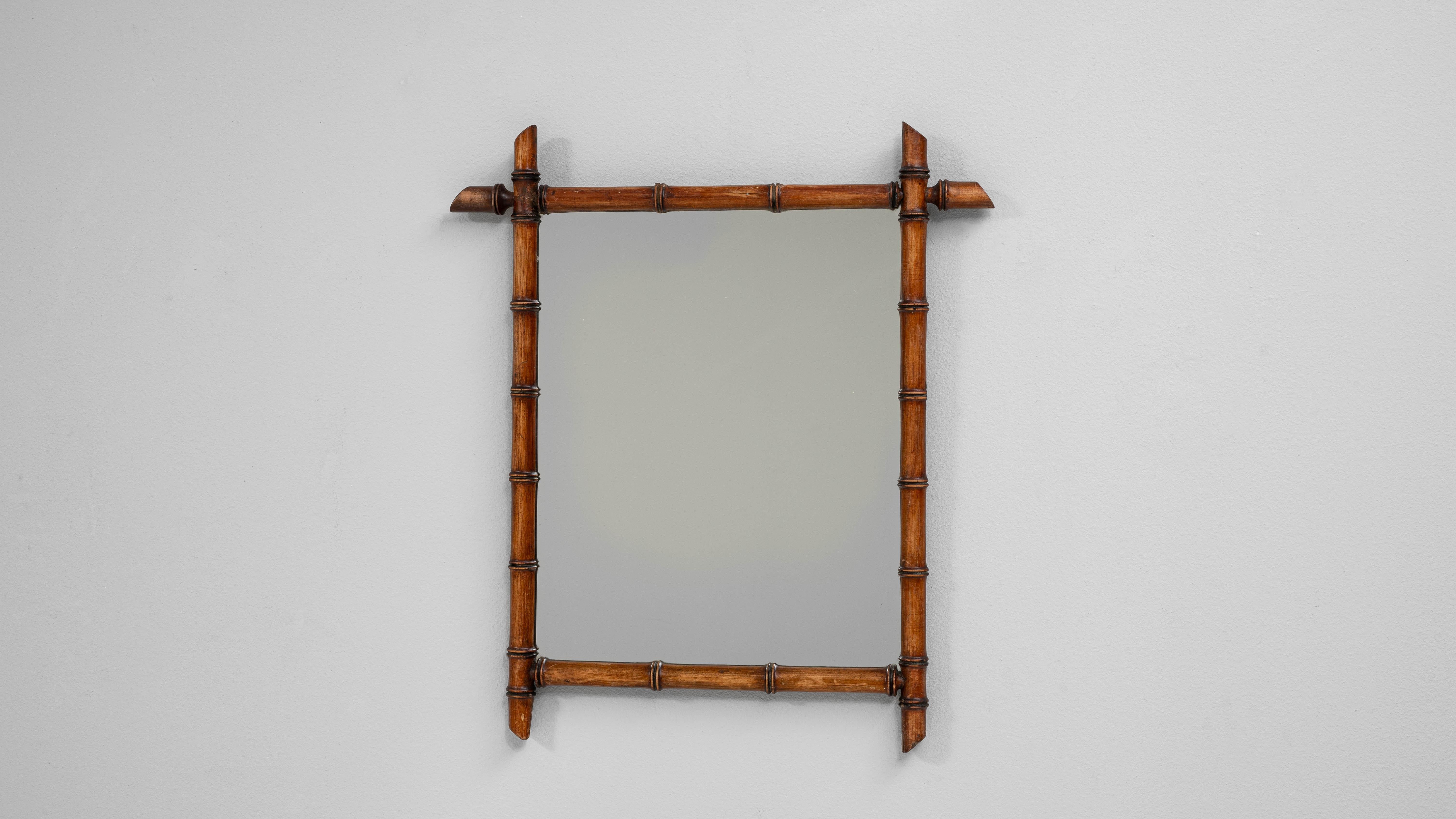 Specchio francese in finto bambù del XIX secolo in vendita 3