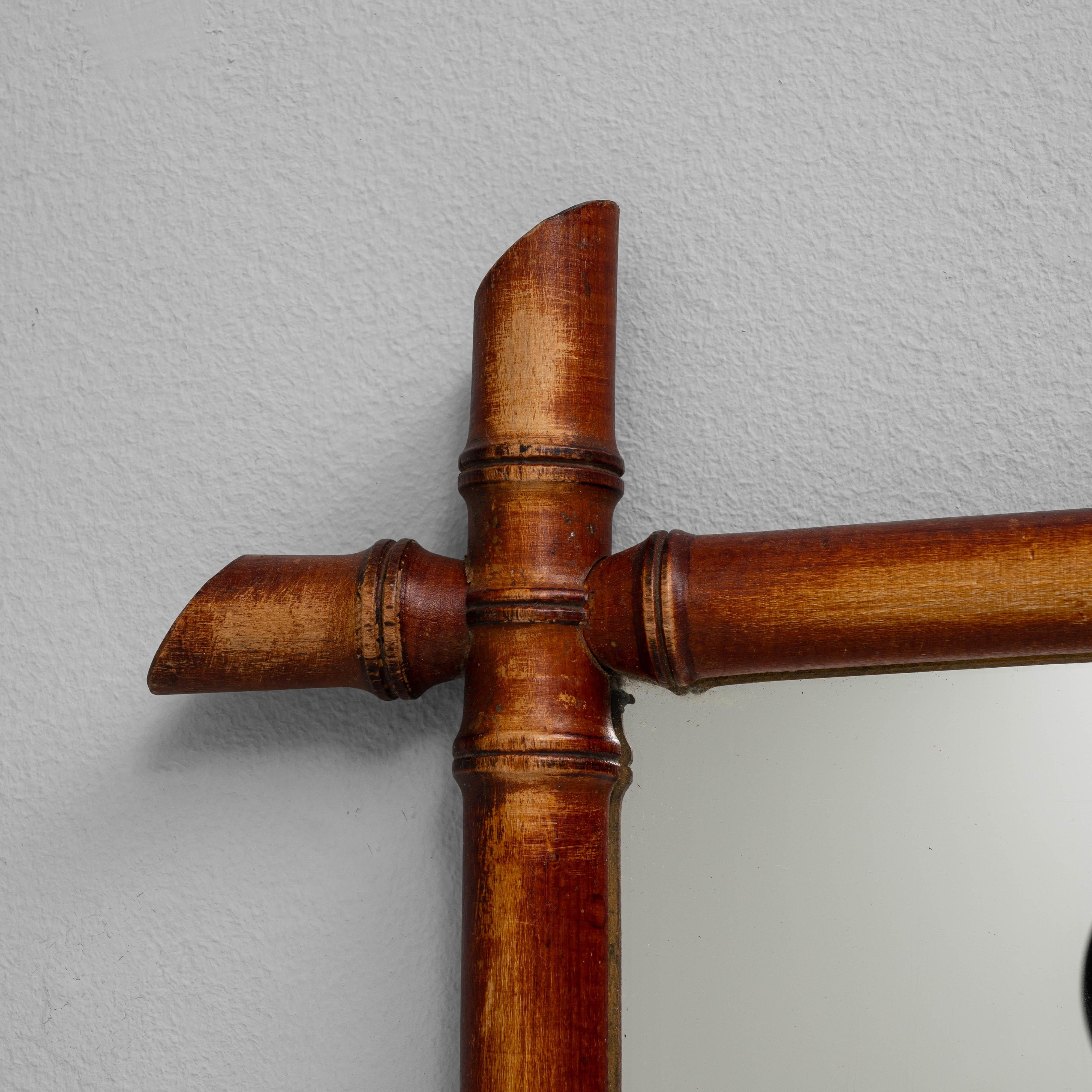 Specchio francese in finto bambù del XIX secolo in vendita 4