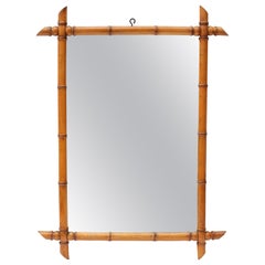 19th Century French Faux Bamboo Mirror