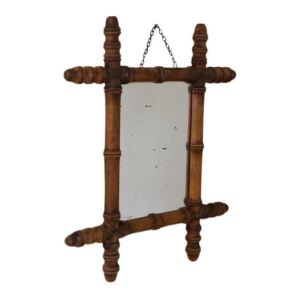 19th Century French Faux Bamboo Mirror