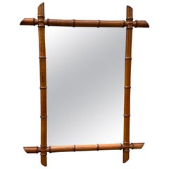 19th Century French Faux Bamboo Mirror