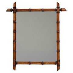 Specchio francese in finto bambù del XIX secolo