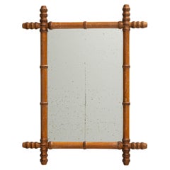 19th Century French Faux Bamboo Mirror