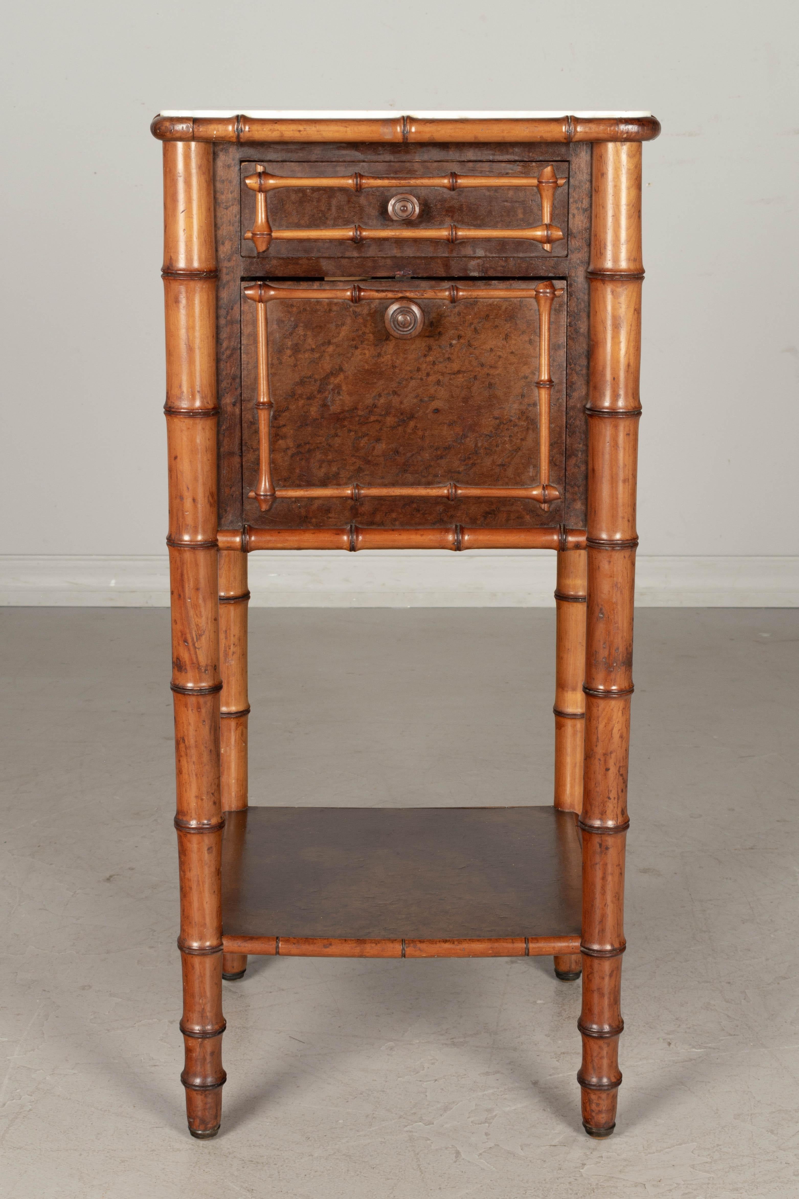 19th Century French Faux Bamboo Nightstand 1