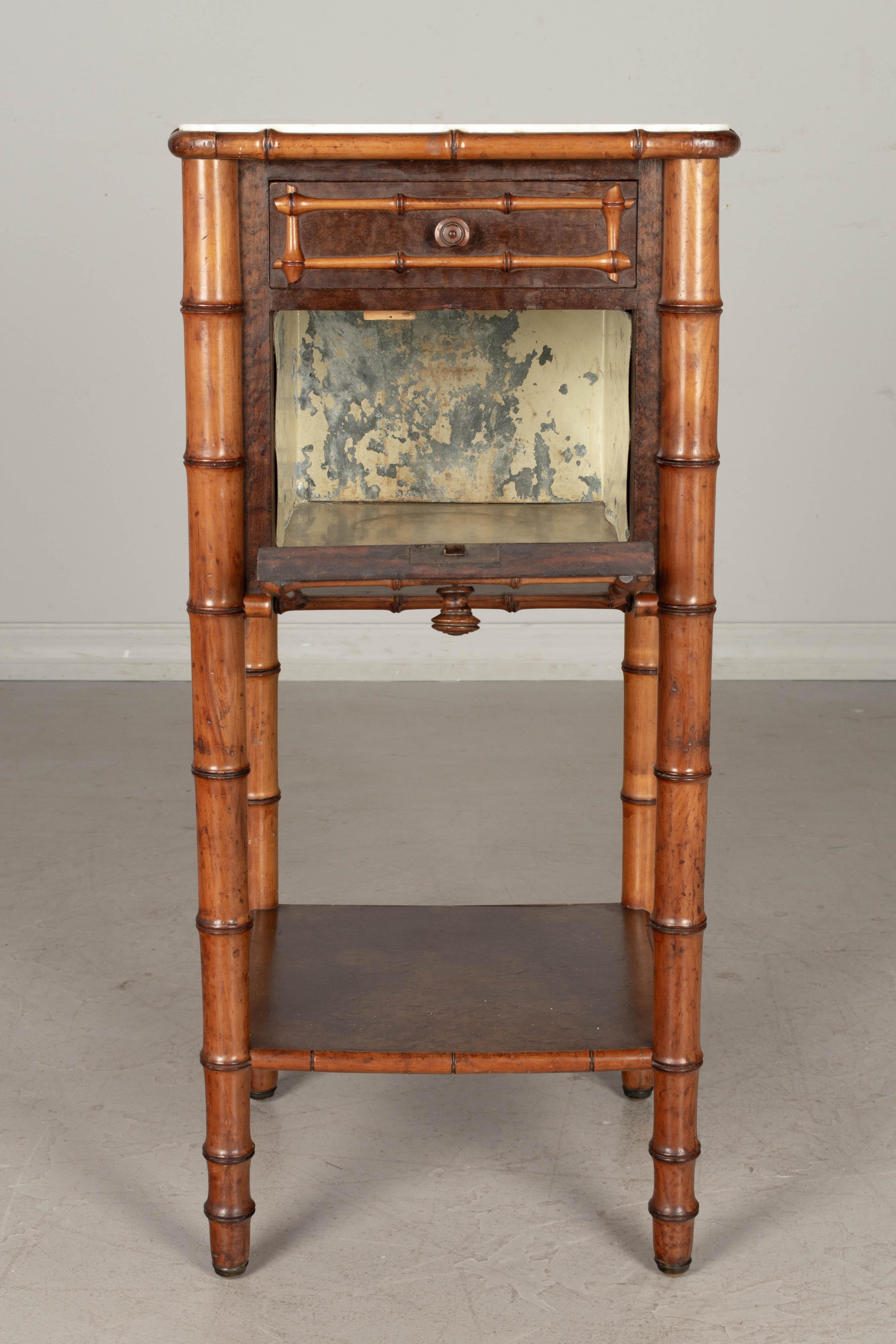 19th Century French Faux Bamboo Nightstand 2