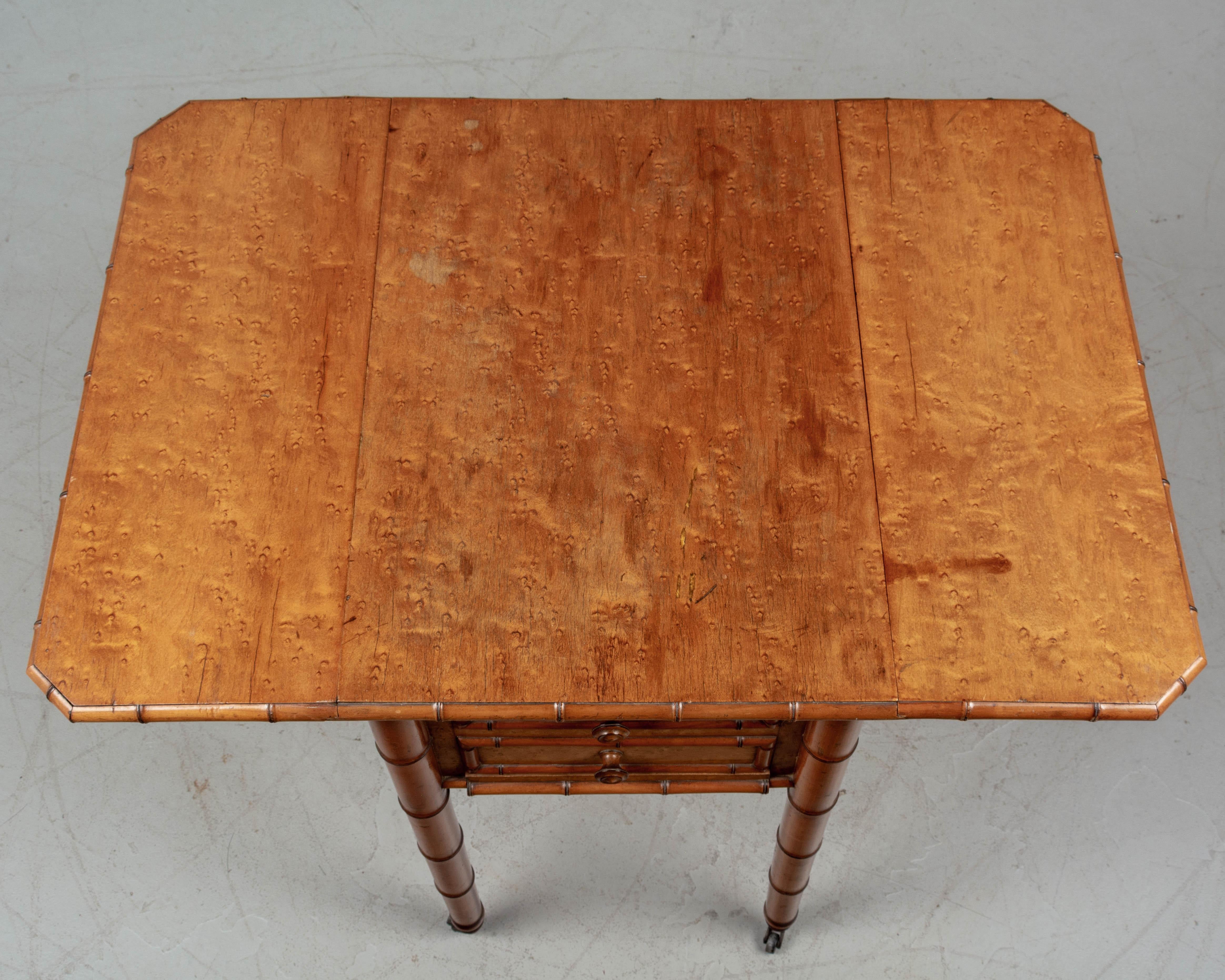 19th Century French Faux Bamboo Side Table 5