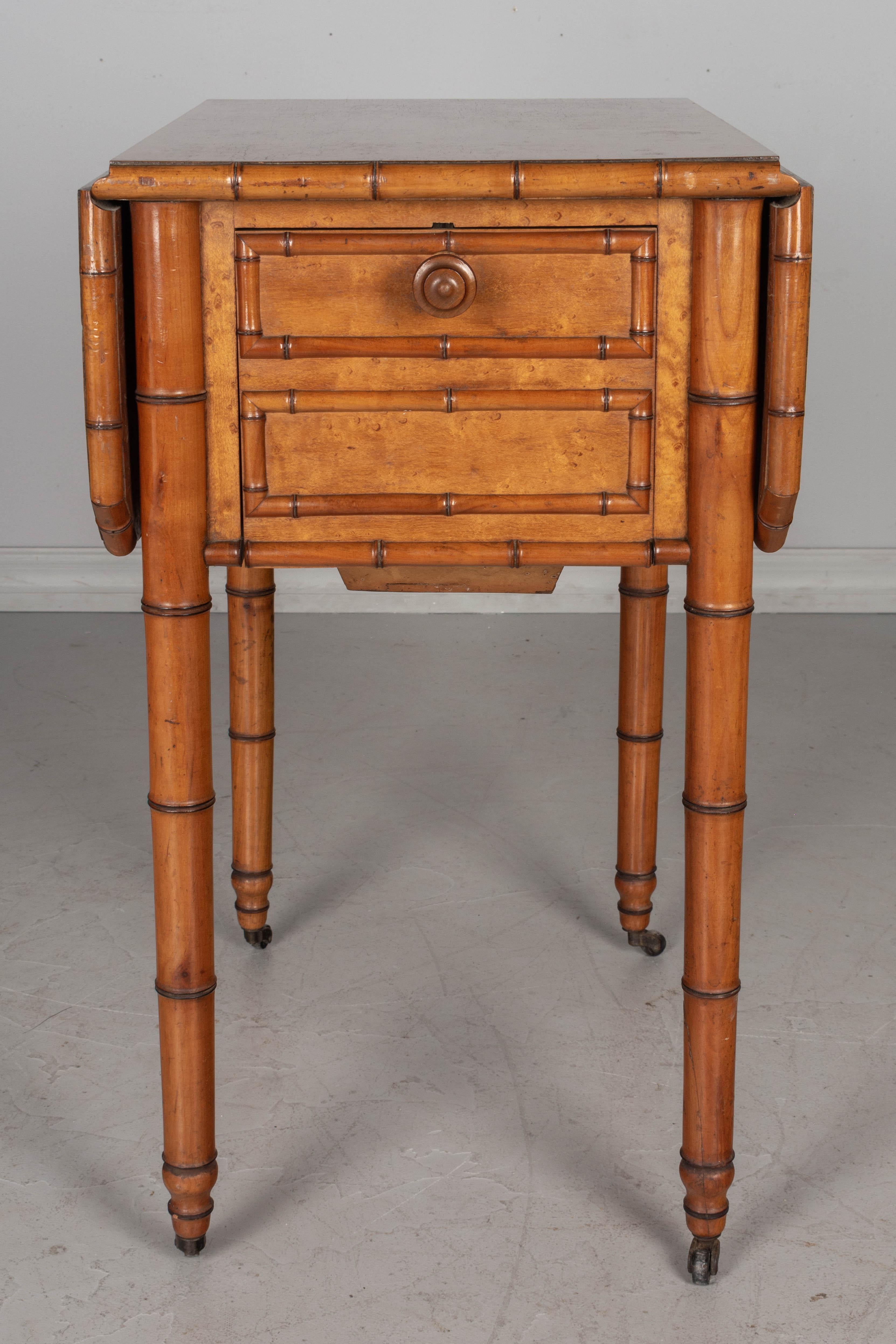 19th Century French Faux Bamboo Side Table 1