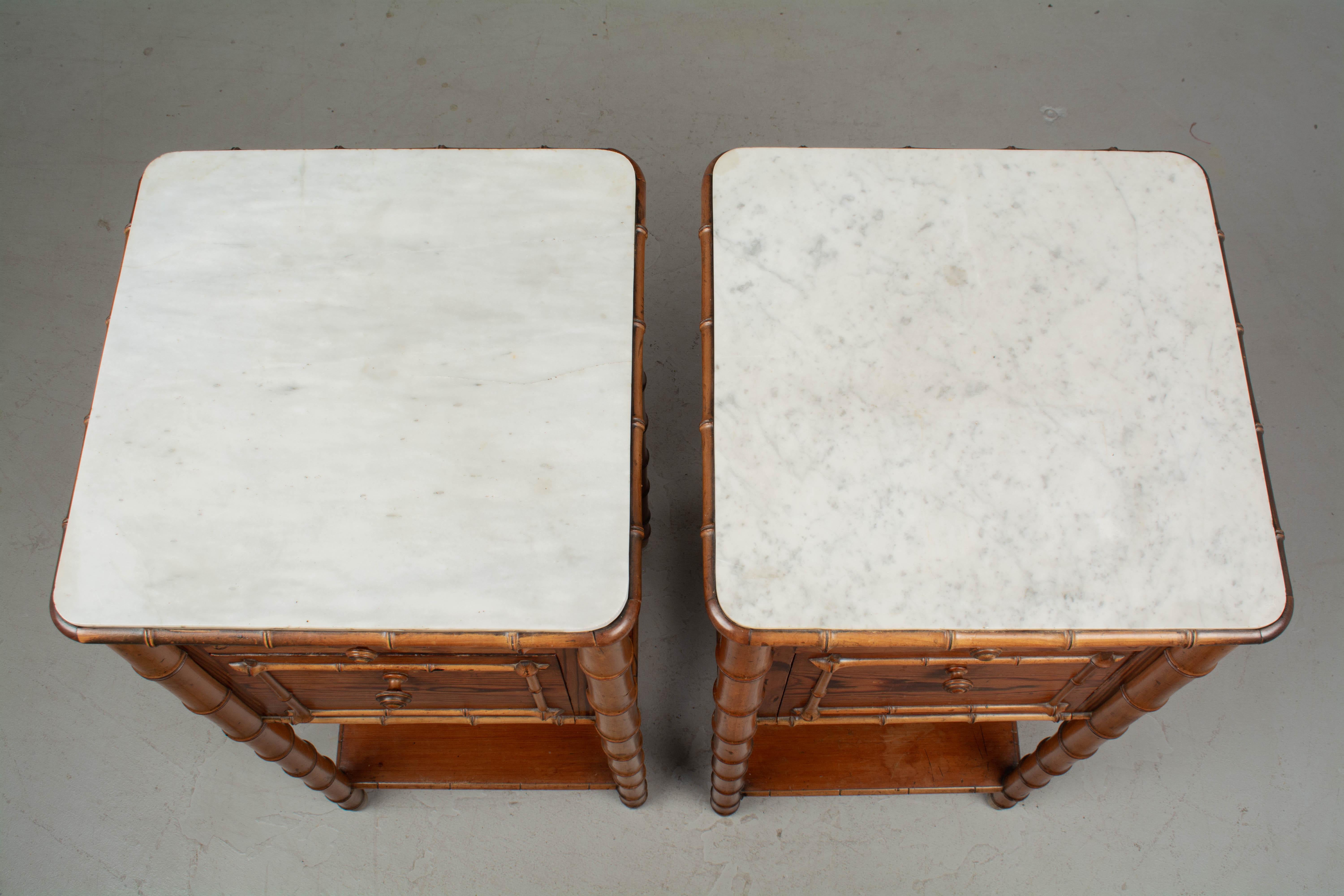 19th Century French Faux Bamboo Side Tables, a Pair 4