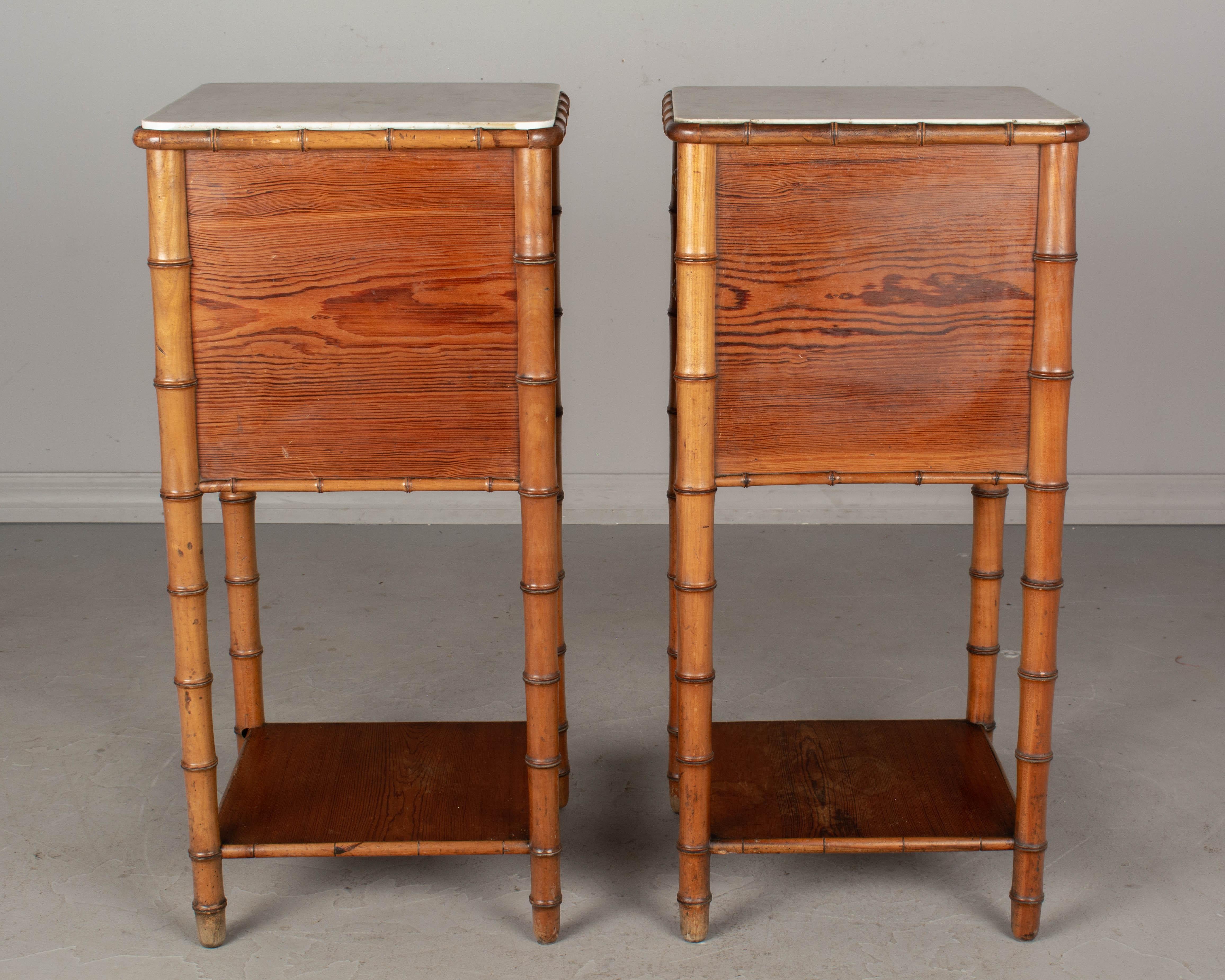 19th Century French Faux Bamboo Side Tables, a Pair 3