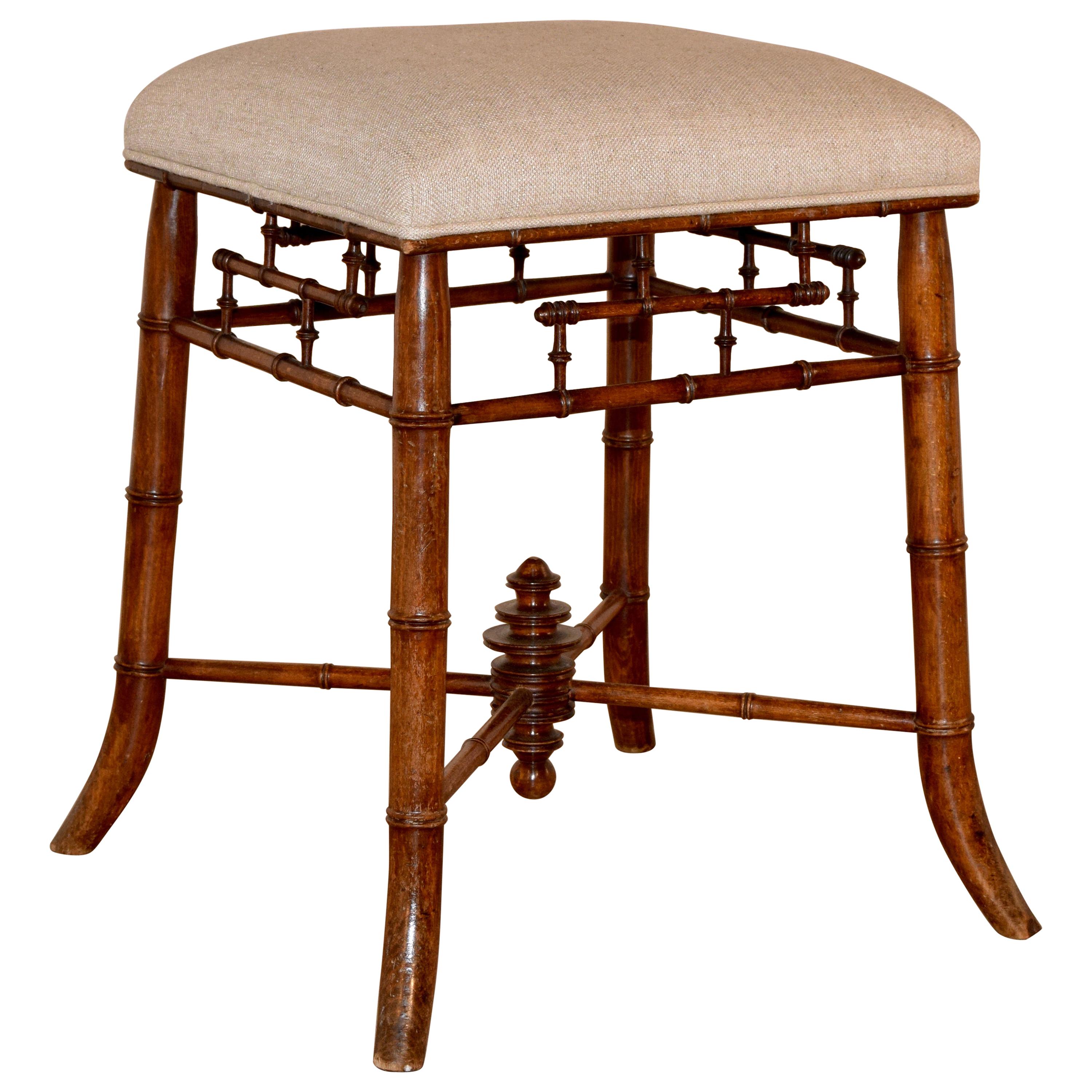 19th Century French Faux Bamboo Stool