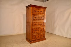 Cassettiera alta in finto bambù francese del XIX secolo