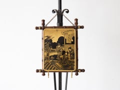 19. Jahrhundert Französisch Faux Bamboo Triptychon Spiegel
