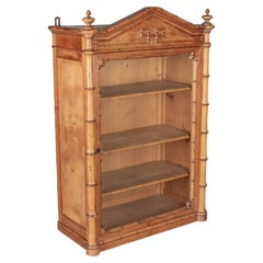 19th Century French Faux Bamboo Vitrine or Wall Cabinet