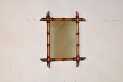 19th Century French Faux Bamboo Wall Mirror