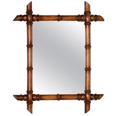 19th Century French Faux Bamboo Wall Mirror