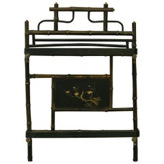 19th Century French Faux Bamboo Wood and Lacquer Shelf