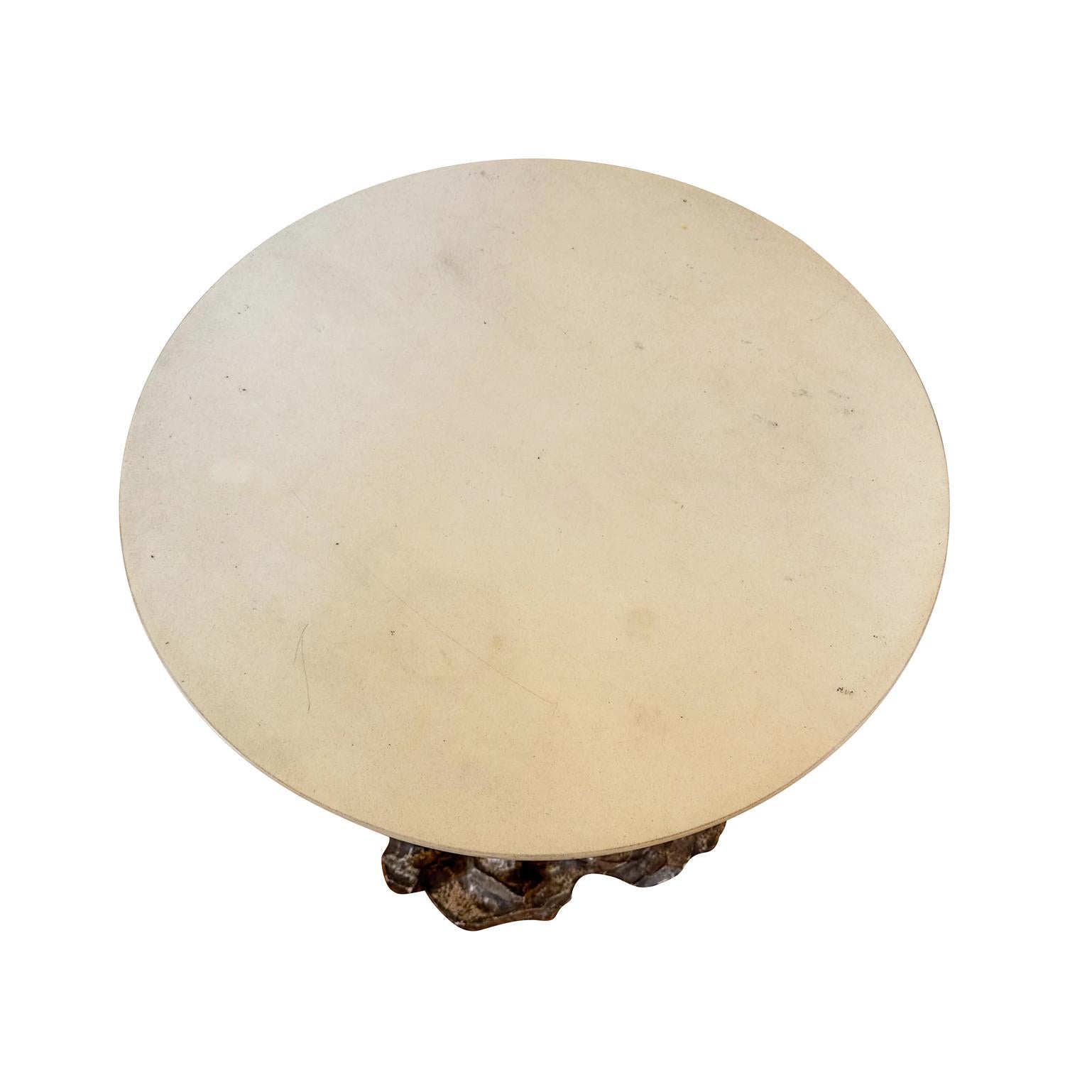 Français Table de canapé française du 19ème siècle en faux bois de marbre - Table sculpturale ancienne en vente