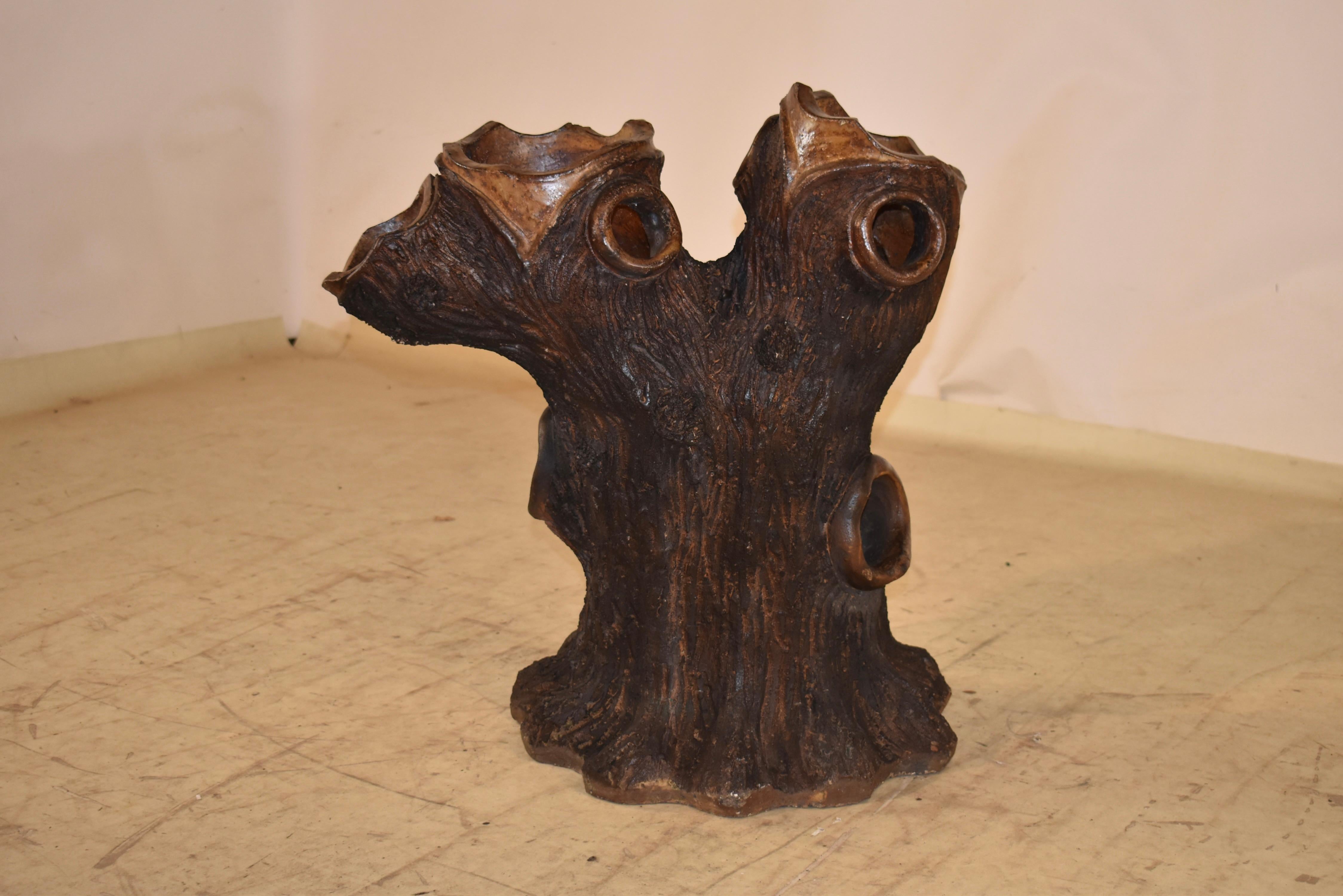 Terracotta Fioriera francese in finto bois del XIX secolo in vendita