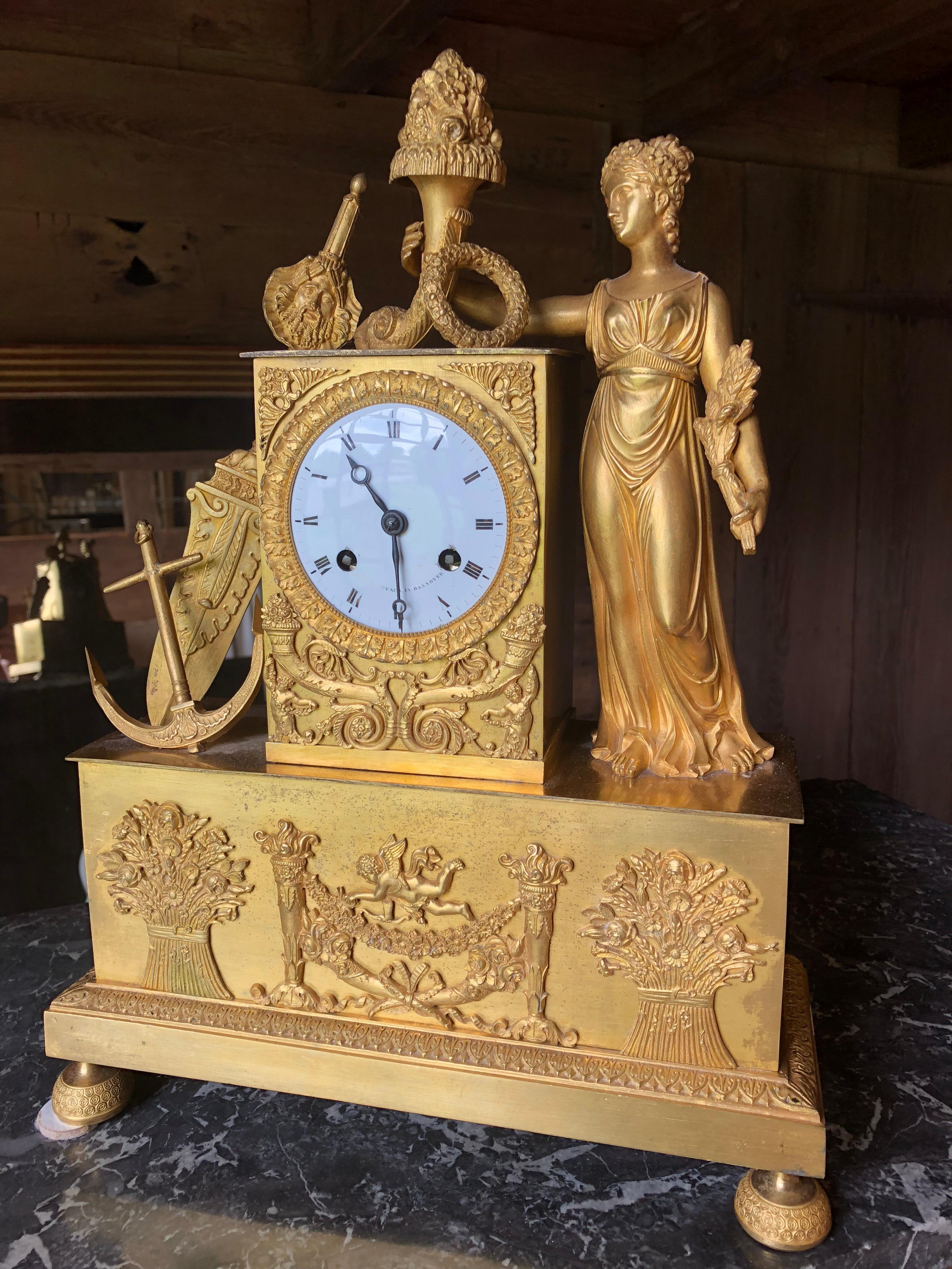 19th Century French Figural Mantel Clock, Maritime Theme 1