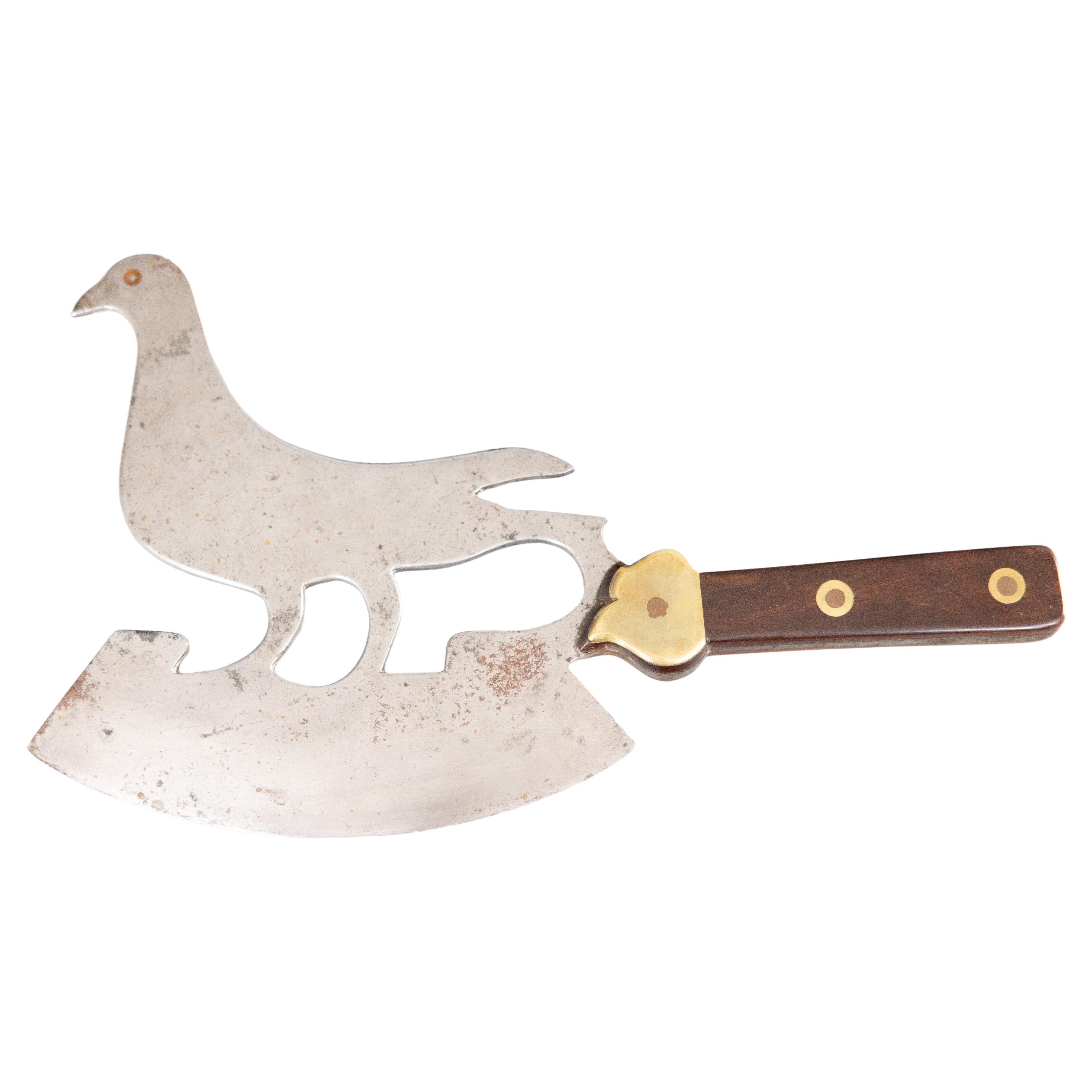 19th Century French Figural Partridge Bird Cleaver & Herb Chopper For Sale