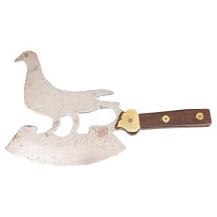 Used 19th Century French Figural Partridge Bird Cleaver & Herb Chopper