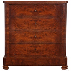 19th Century French Figured Walnut Commode Chest