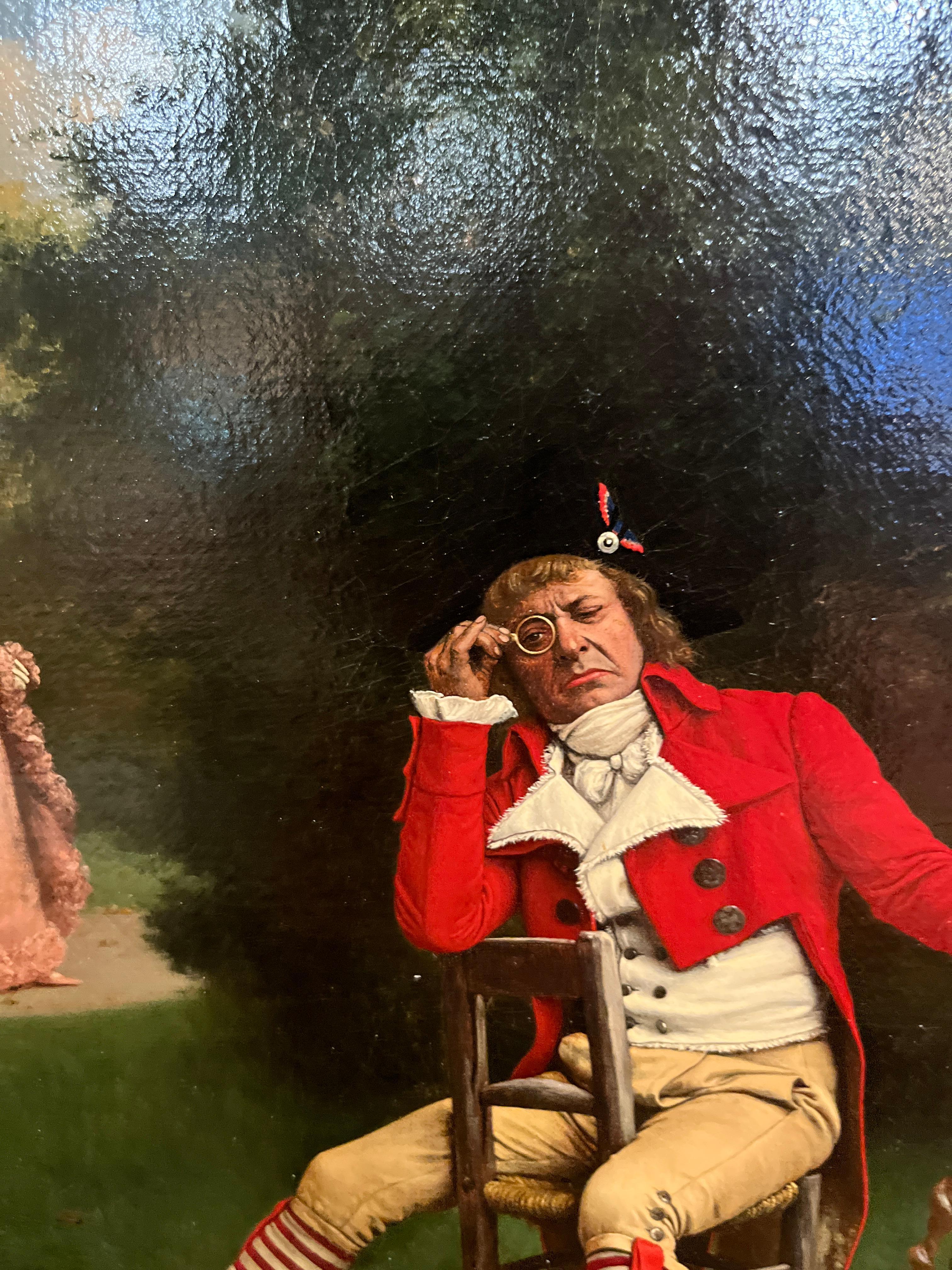 Figuras francesas del siglo XIX en un parque Charles Leon-Herrmann Francés en venta