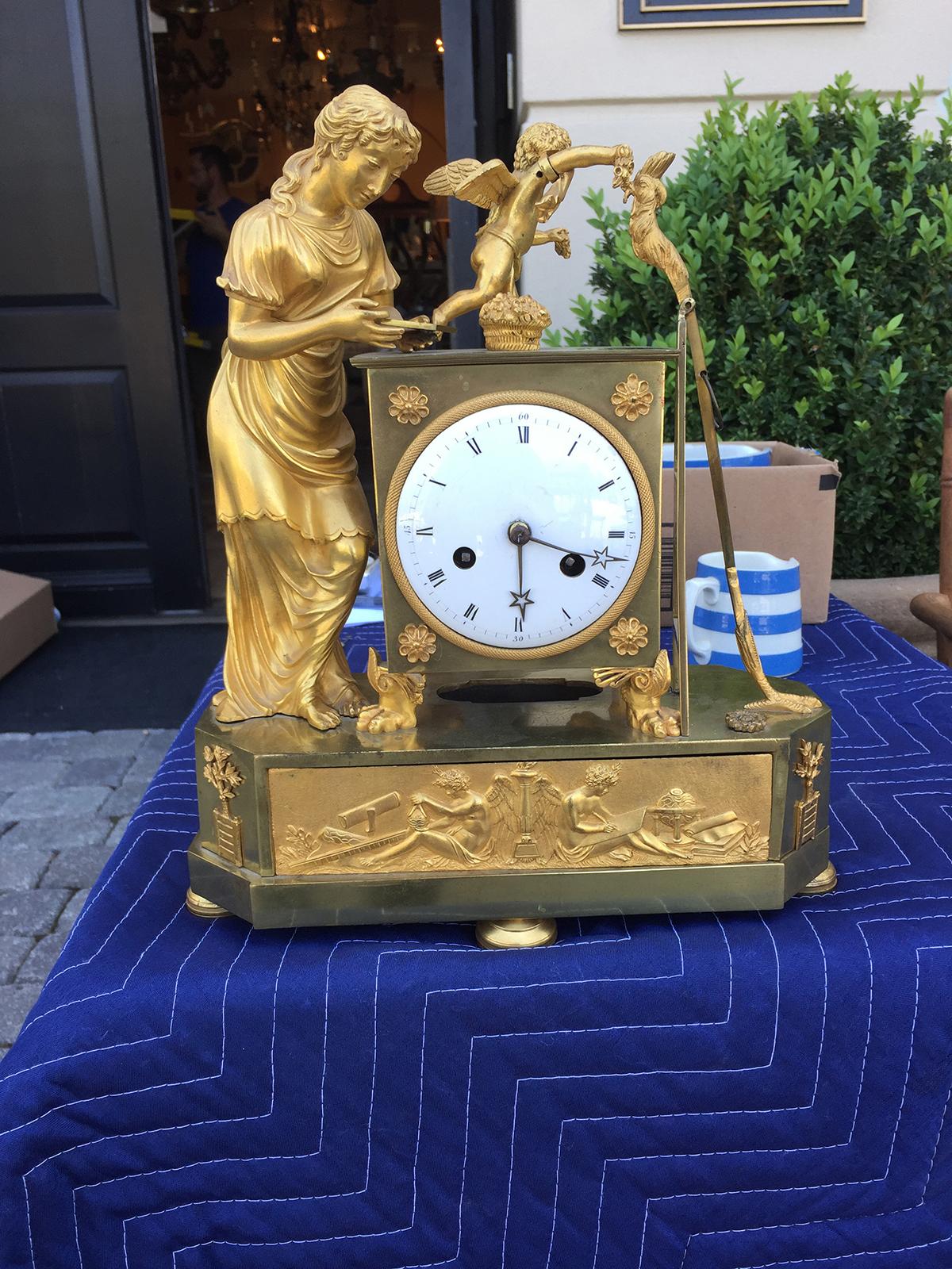 19th century French fire gilded clock.