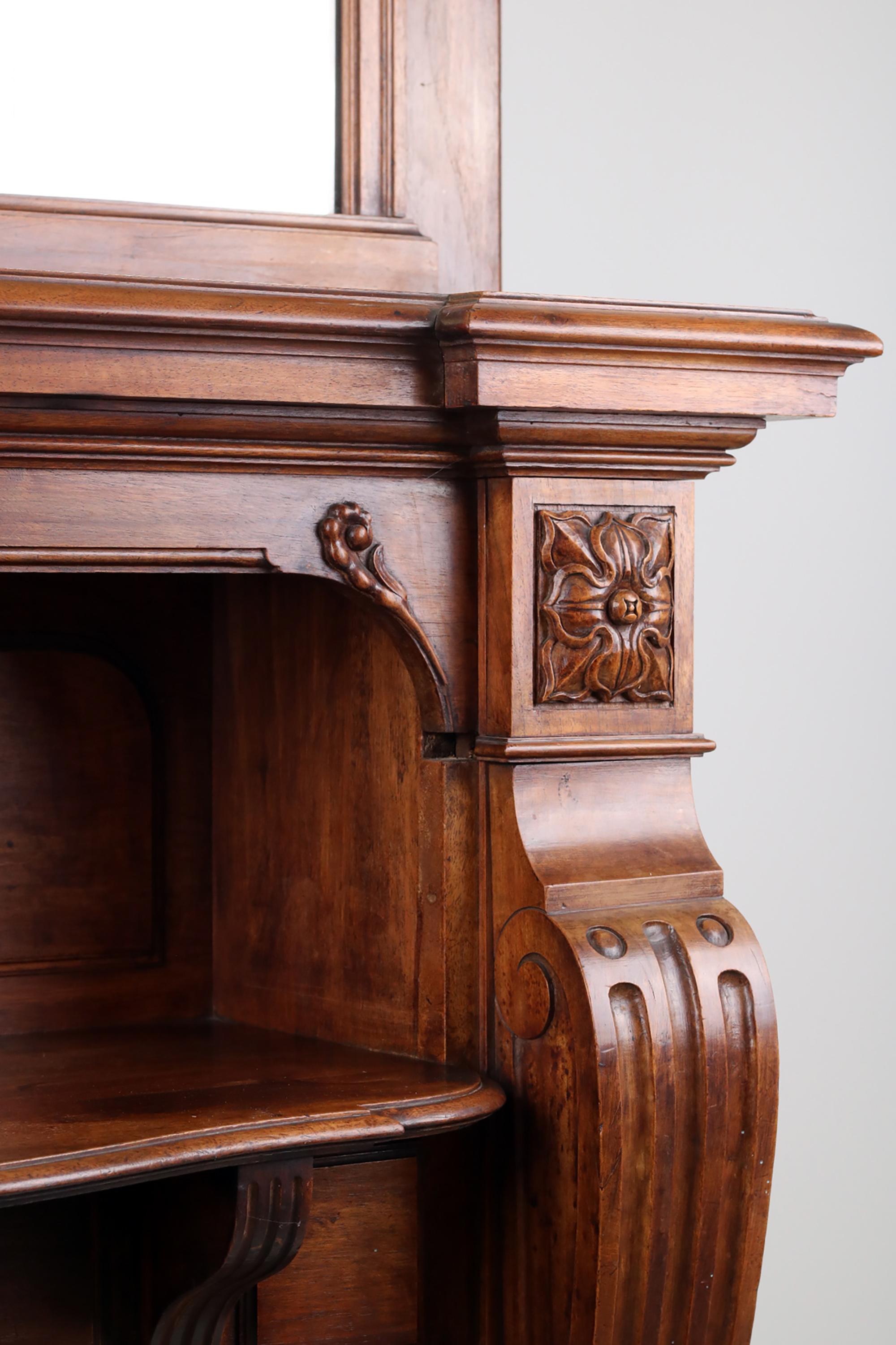 19th century French Fire Place Mantel, Walnut For Sale 6