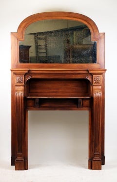 19th century French Fire Place Mantel, Walnut
