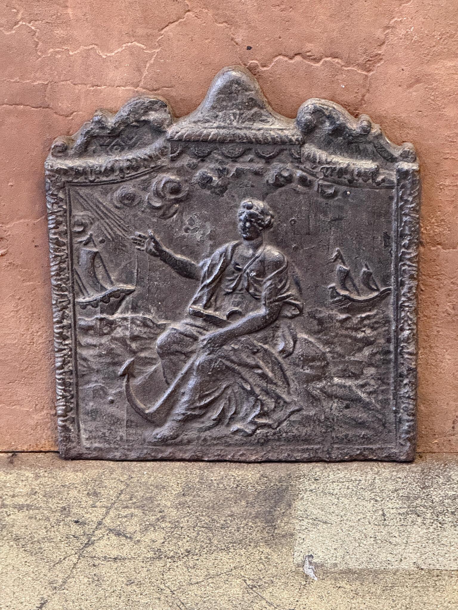 Napoleon III 19th Century French Fireback / Backsplash 'Allegory of Navigation' For Sale