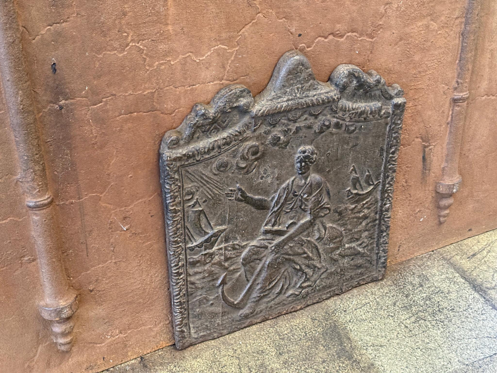 Cast 19th Century French Fireback / Backsplash 'Allegory of Navigation' For Sale