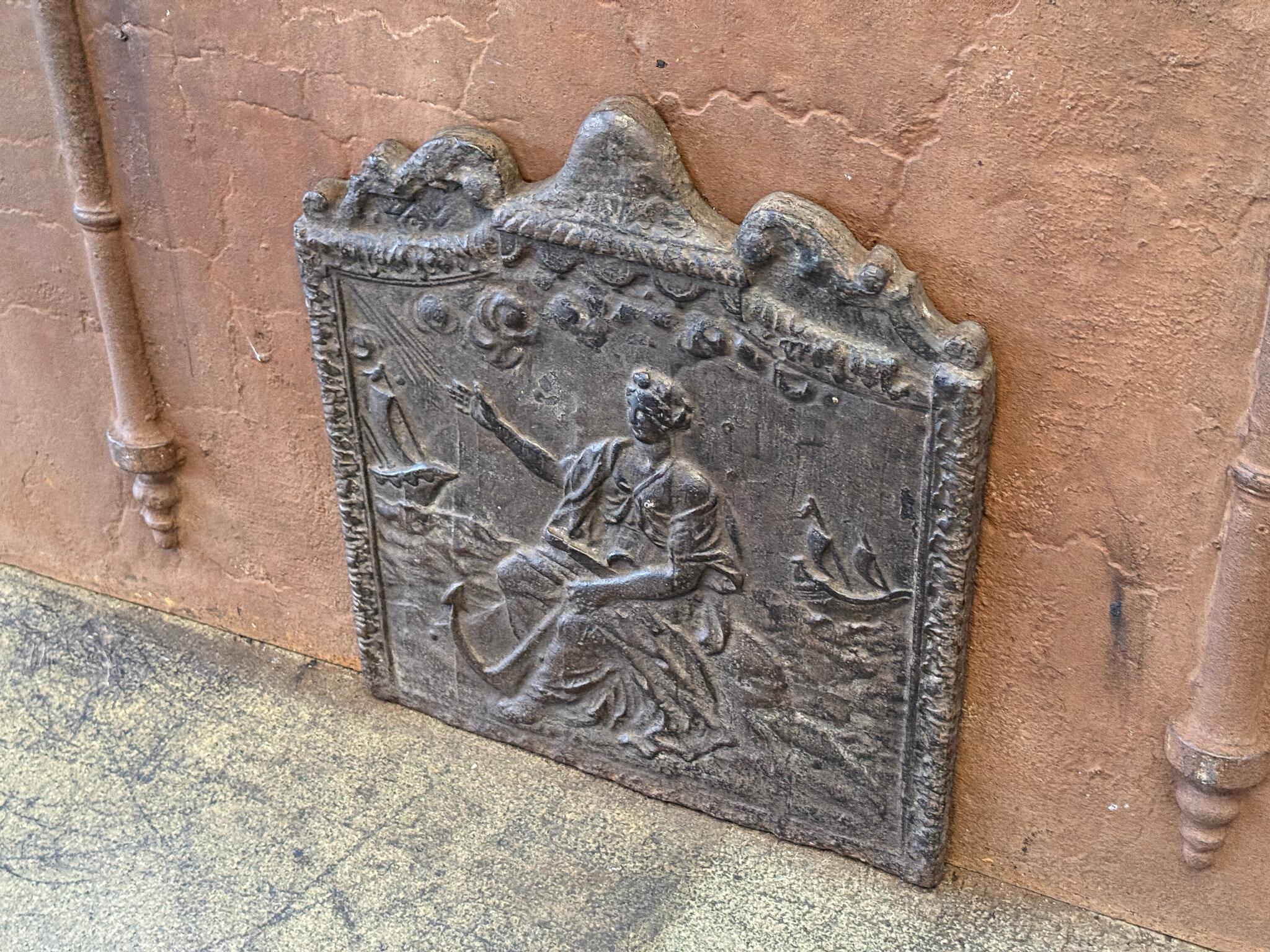 19th Century French Fireback / Backsplash 'Allegory of Navigation' In Good Condition For Sale In Amerongen, Amerongen