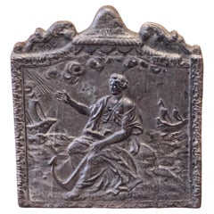 Parafuoco francese del 19° secolo con "Allegoria della navigazione".
