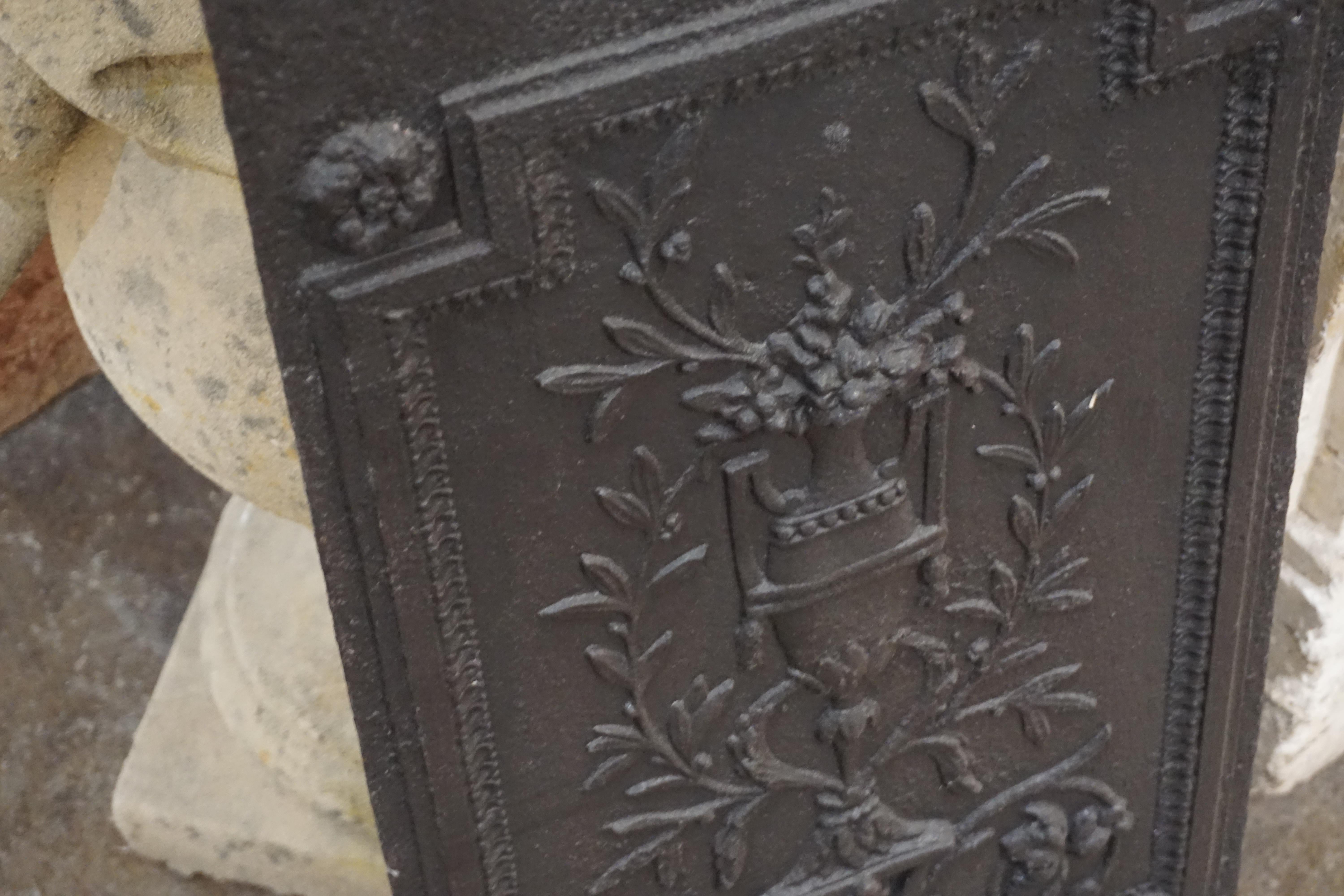 Iron 19th Century French Fireback For Sale