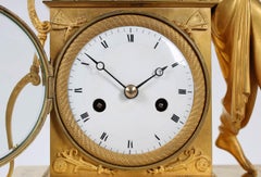 19th Century French Firegilt Mantel Clock, Fireplace Clock, Empire, circa 1820