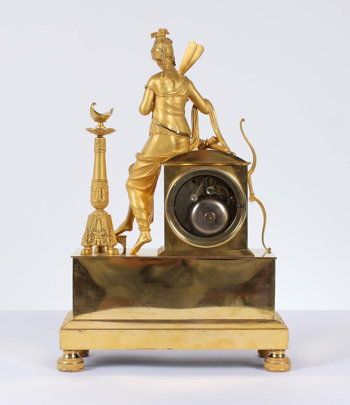 19th Century French Firegilt Mantel Clock, Fireplace Clock, Empire, circa 1820 1