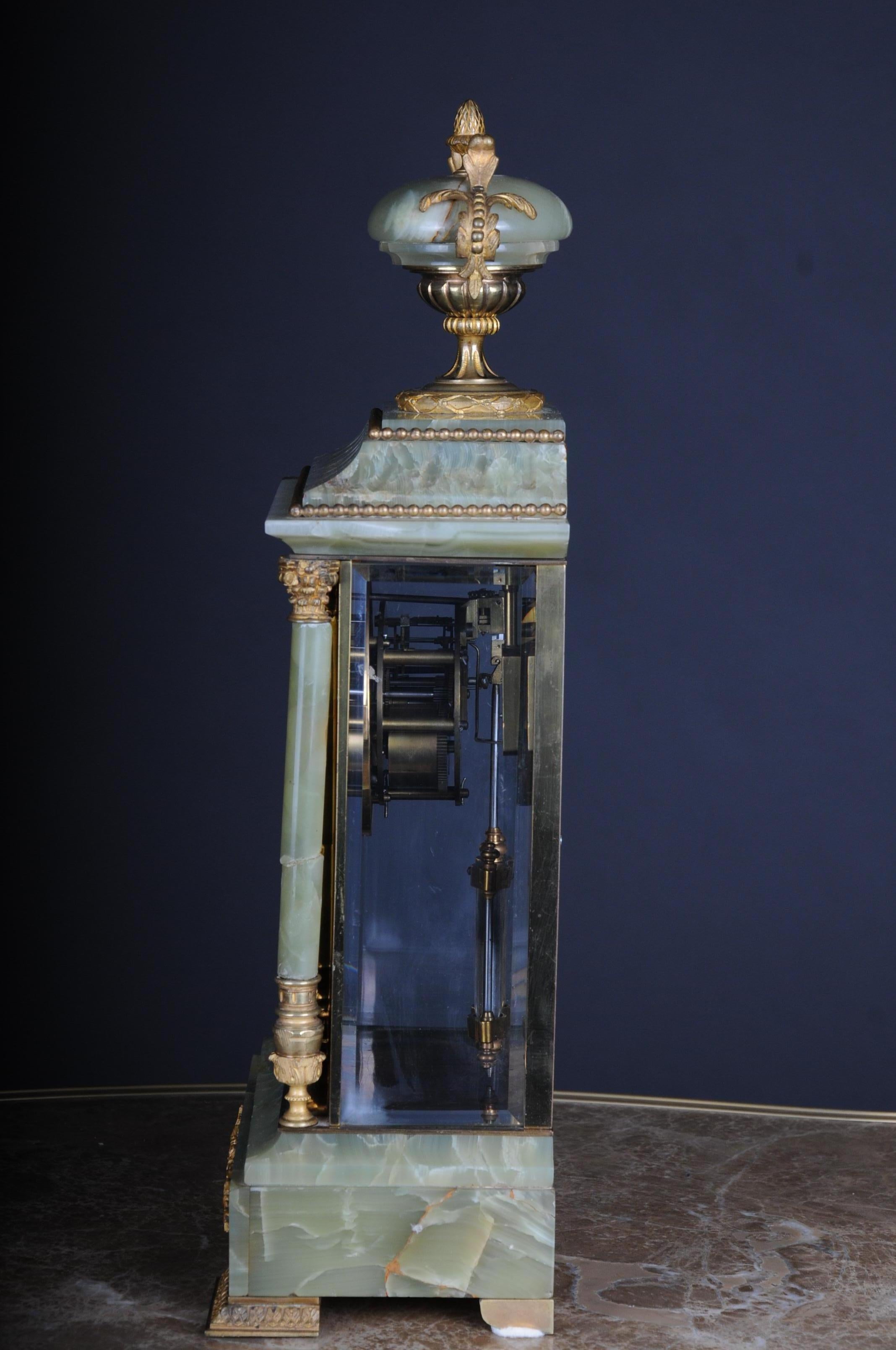 19th Century French Fireplace Clock Onyx 1889 L.Marti et Cie Napoleon III For Sale 2