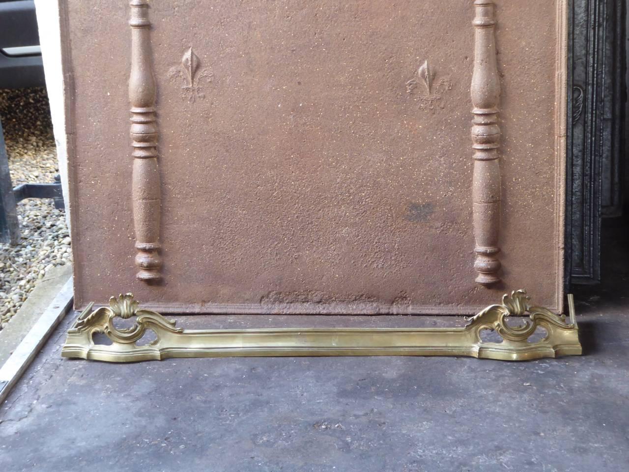 19th century French fire fender made of brass. Louis XV style.

