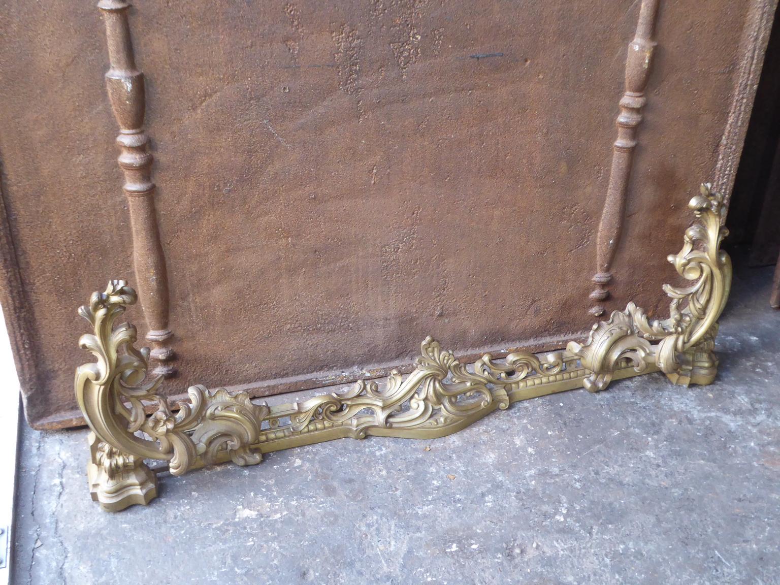 Louis XV 19th Century French Fireplace Fender