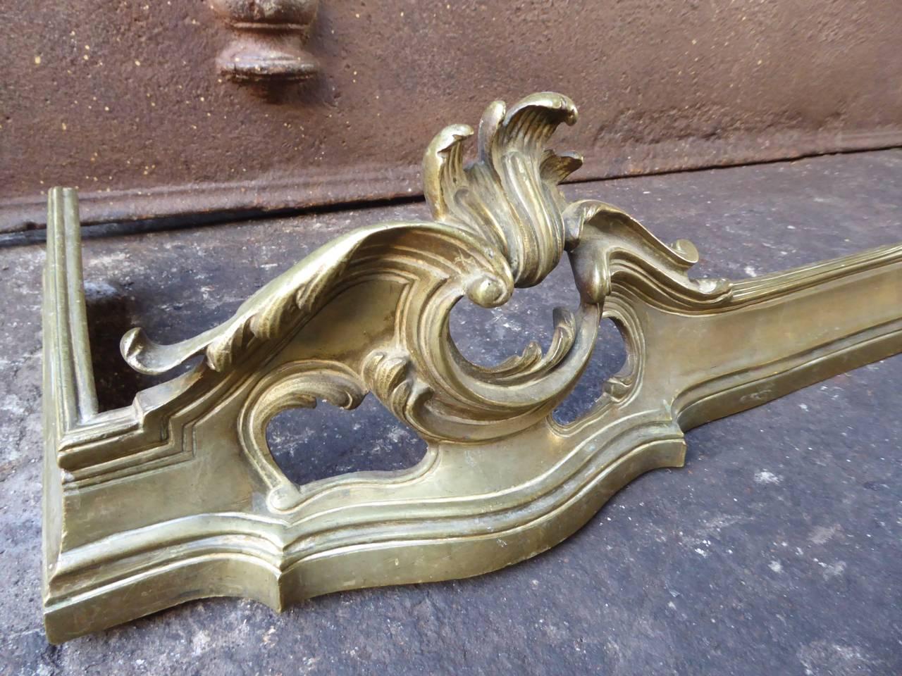 Brass 19th Century French Louis XZV Style Fireplace Fender For Sale